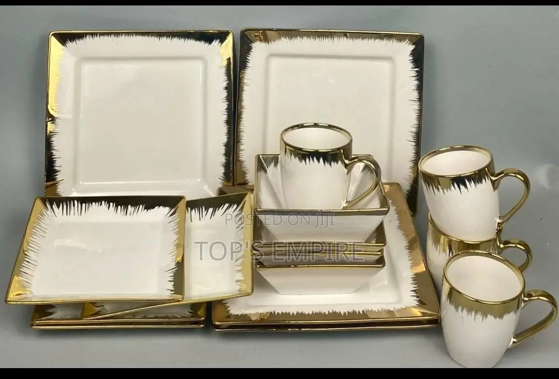 16PCS High-Quality European Luxury Ceramic Stoneware Dinner Set