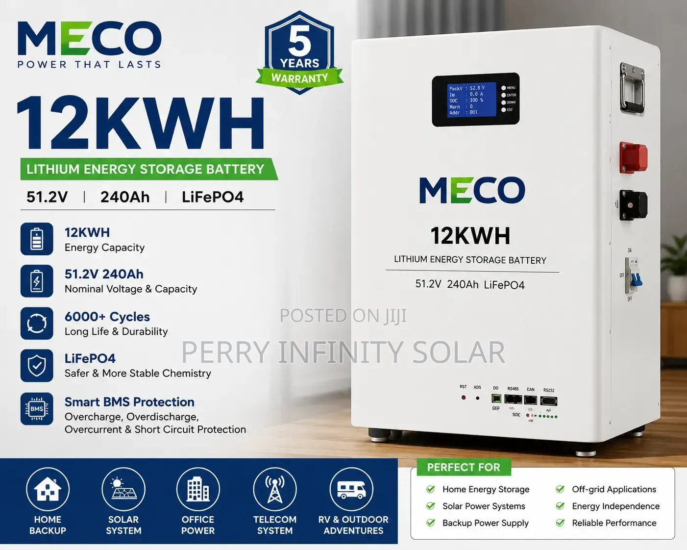 MECO 12kWh 51.2V Lithium Battery