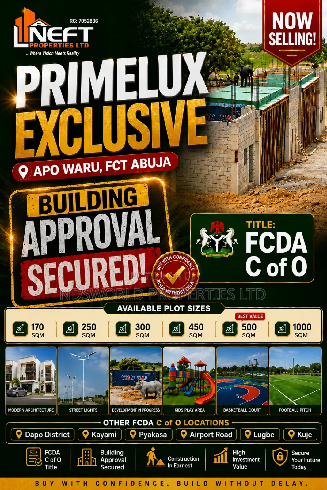 FCDA C of O Land for Sale in Apo With Building Approval Ready