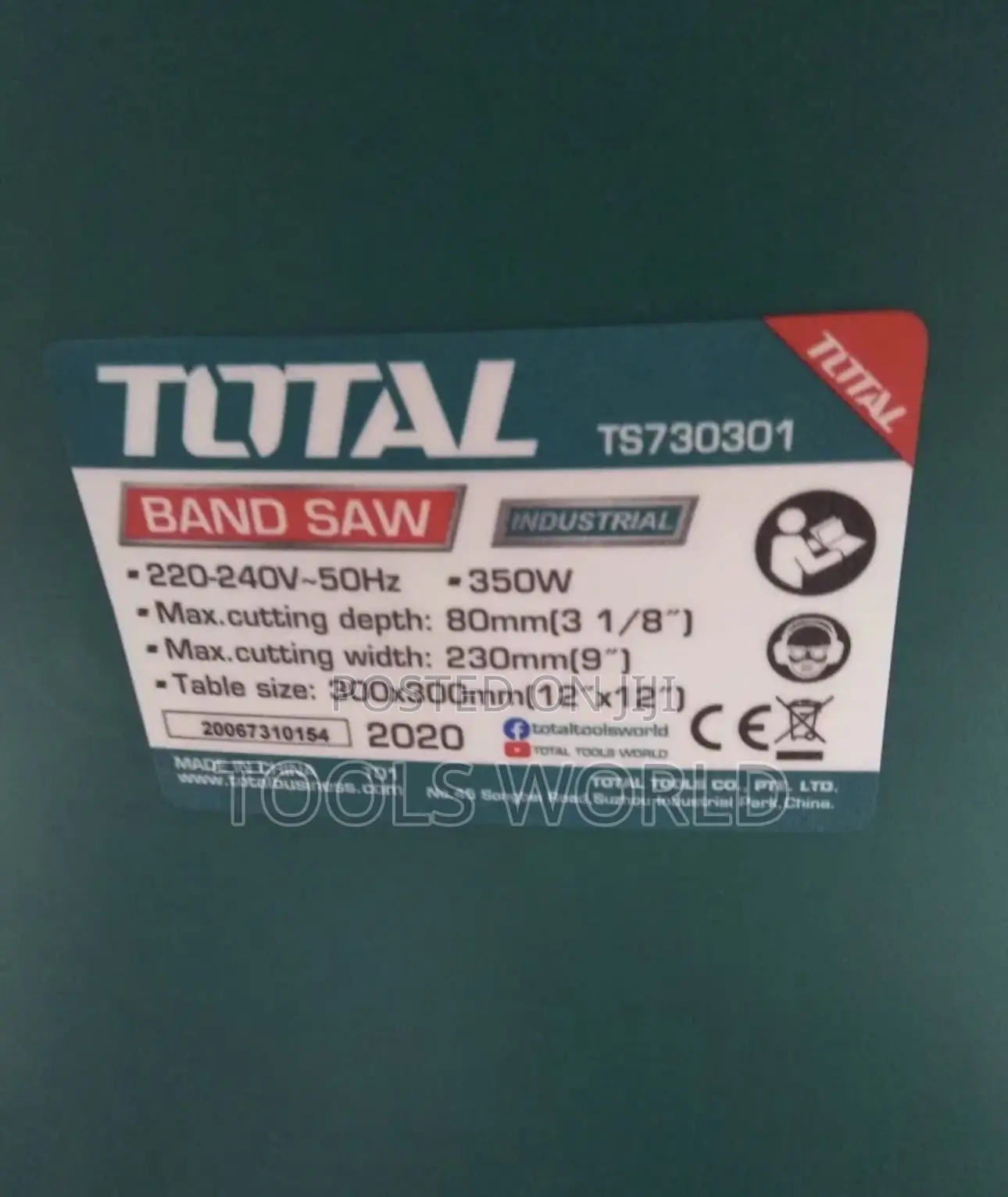 Total Industrial 350w Band Saw With Tilting Table