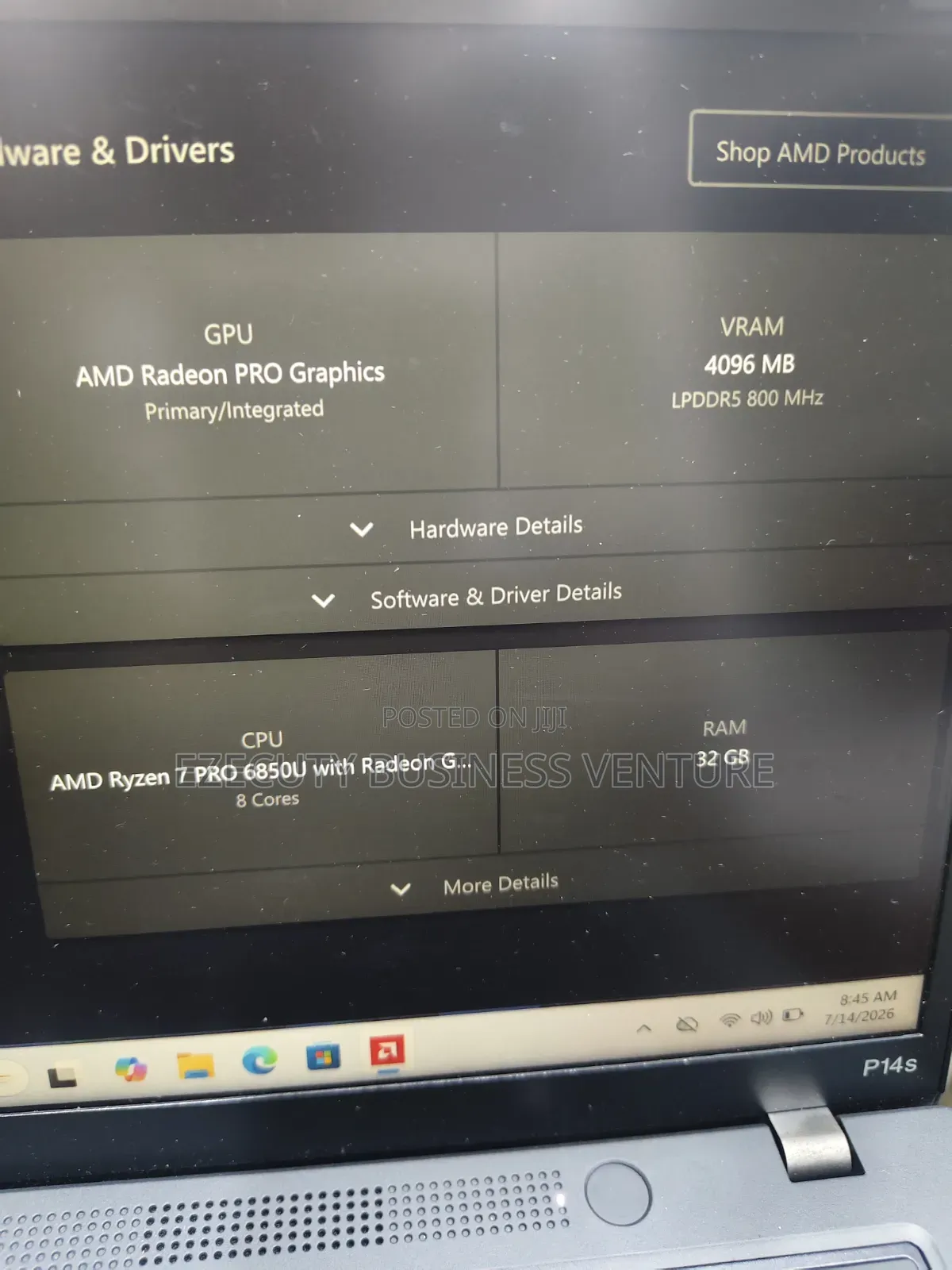 Laptop Lenovo ThinkPad P14s 32GB AMD Ryzen 7 SSD 512GB