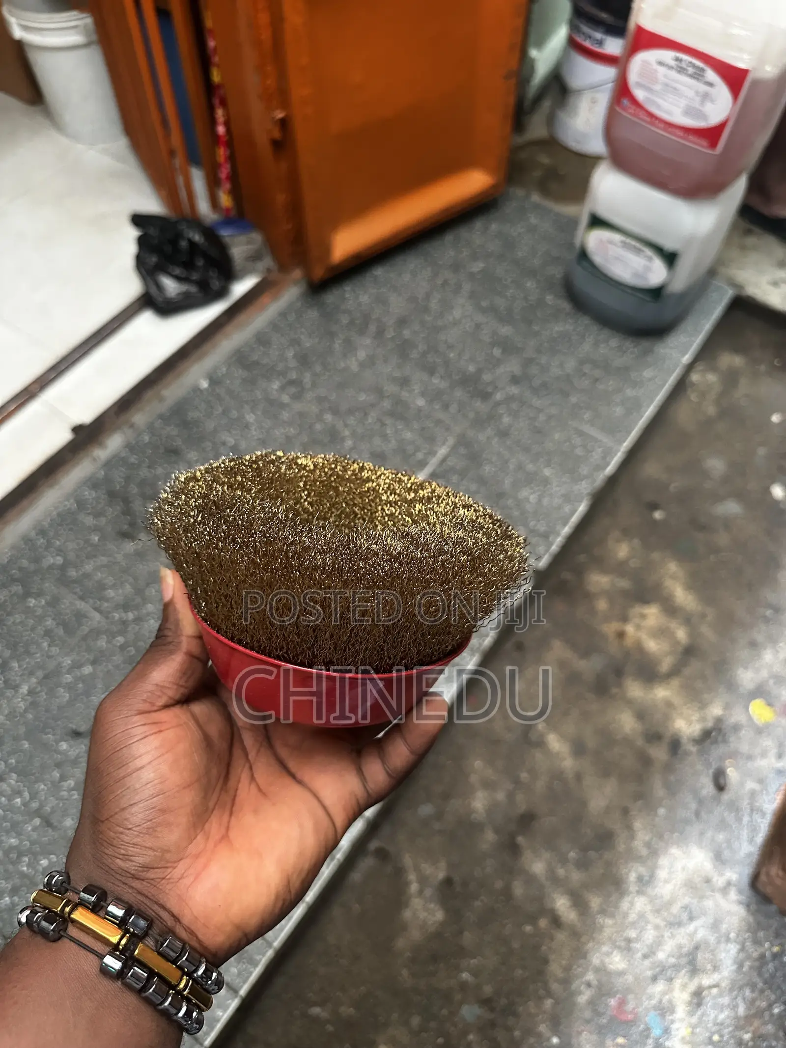 Brass Wire Brush Bowl 5”