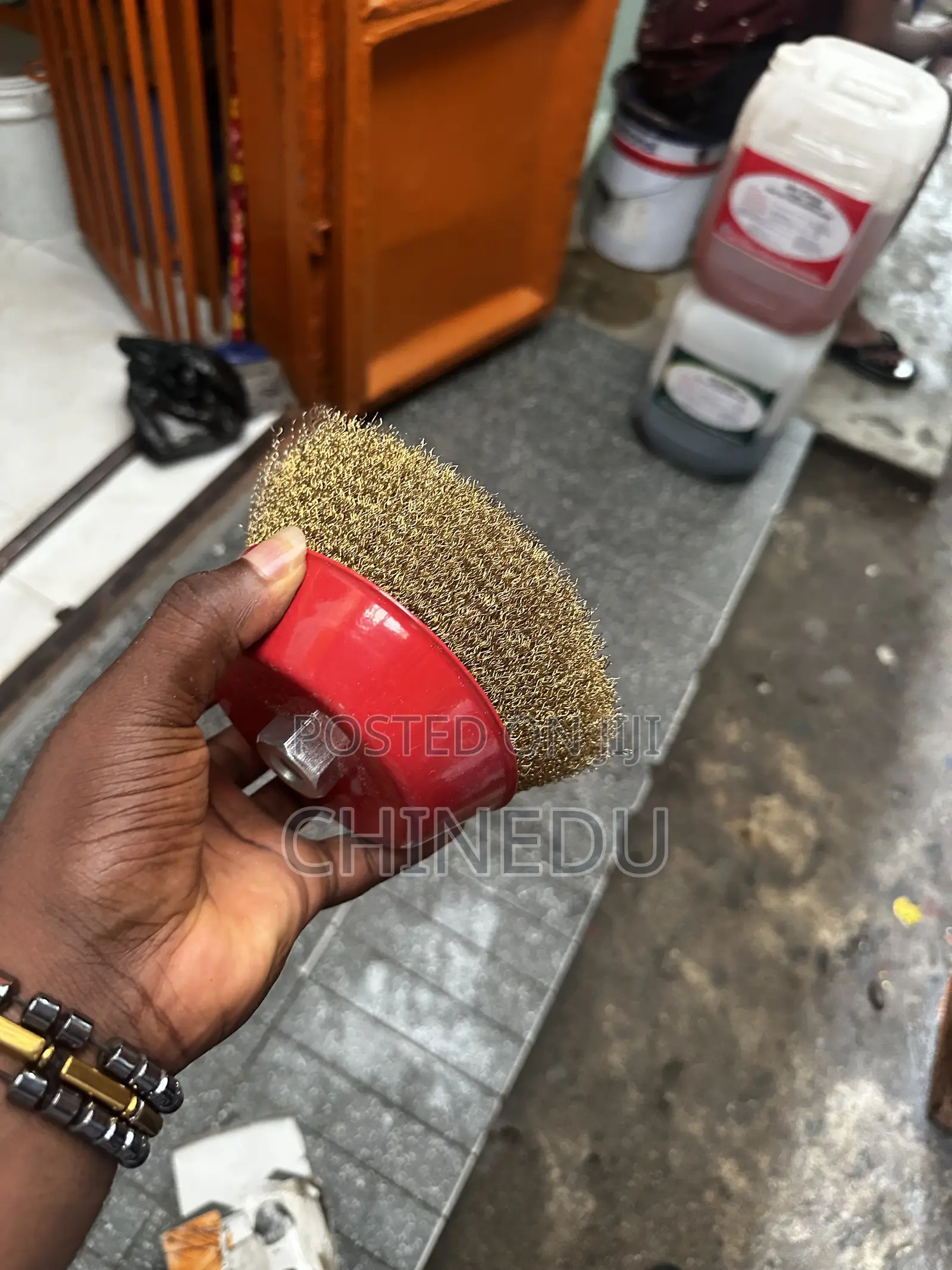 Brass Wire Brush Bowl 5”