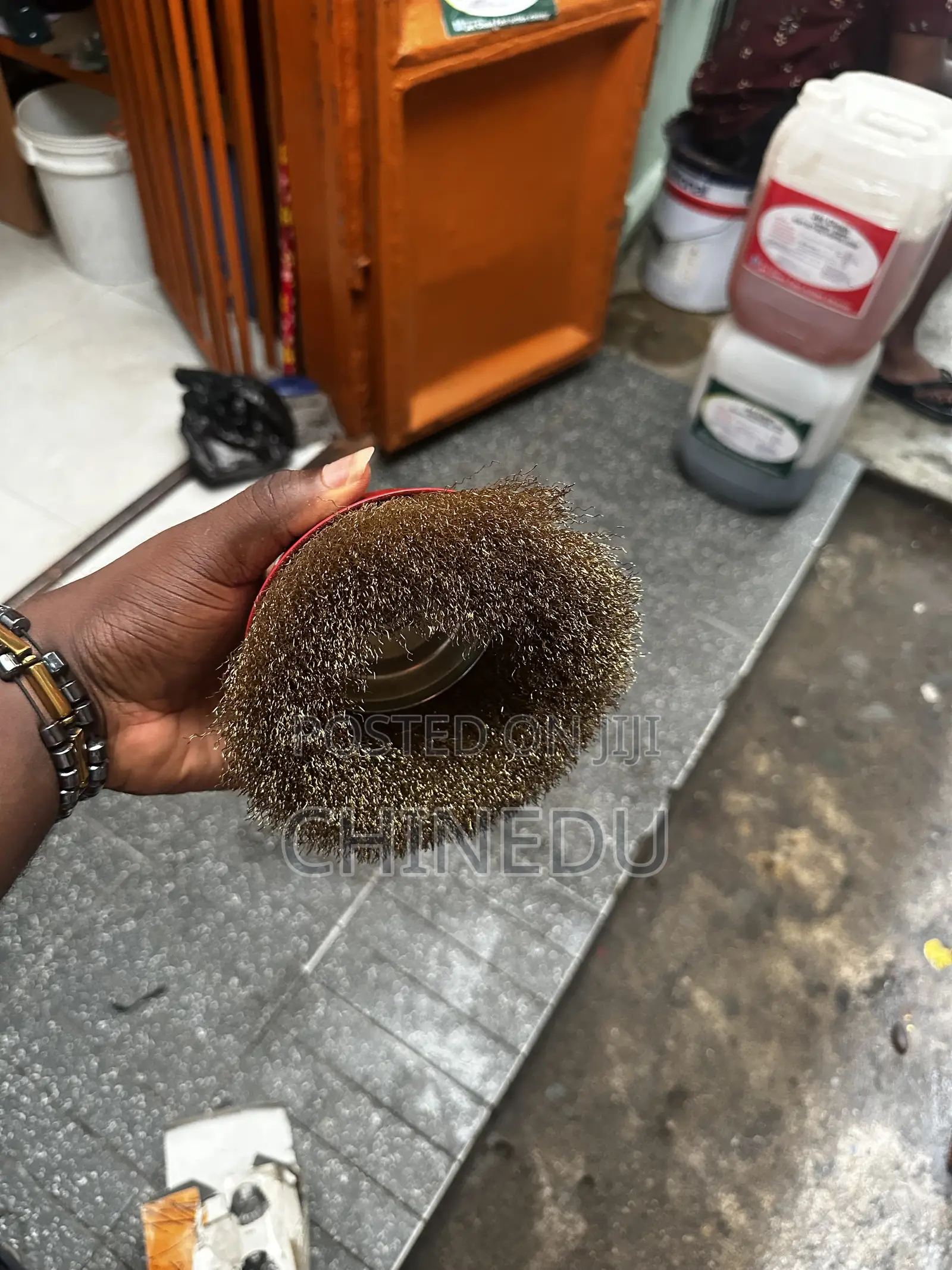 Brass Wire Brush Bowl 5”