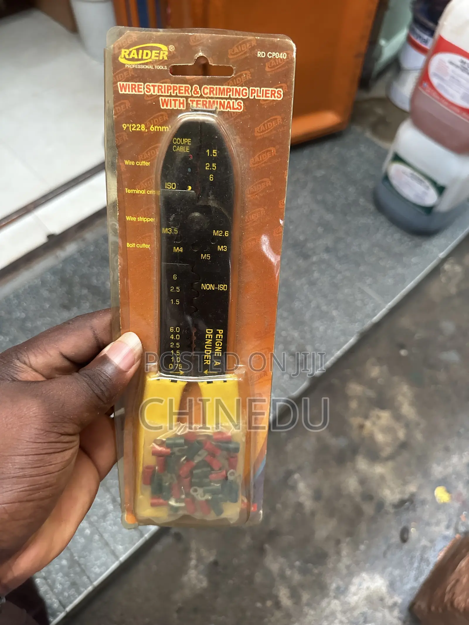 RAIDER Wire Stripper Crimping Pliers With Terminals