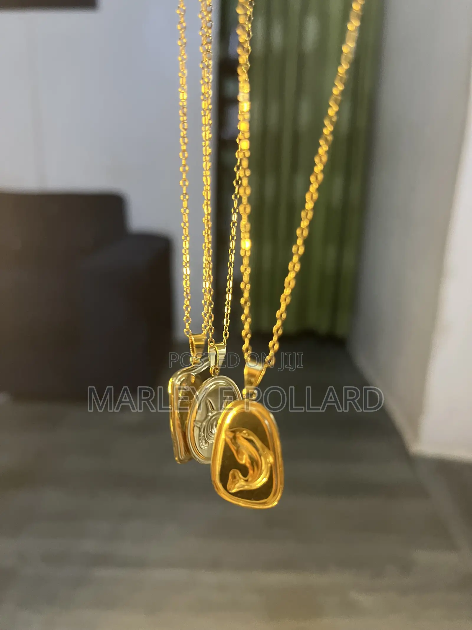 2 in 1 Front and Back 14karat Gold Stylish Unisex Colors Necklace