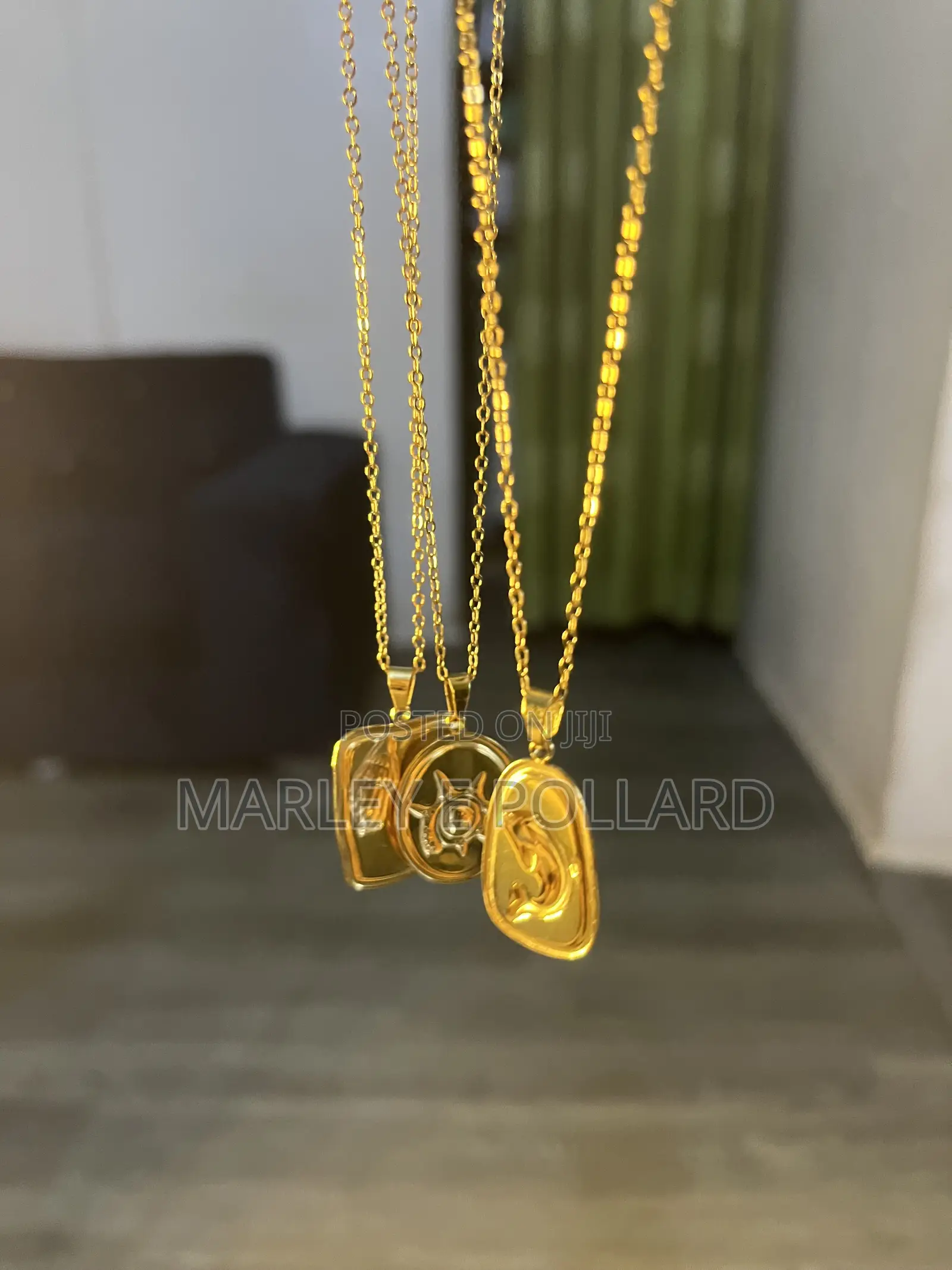 2 in 1 Front and Back 14karat Gold Stylish Unisex Colors Necklace