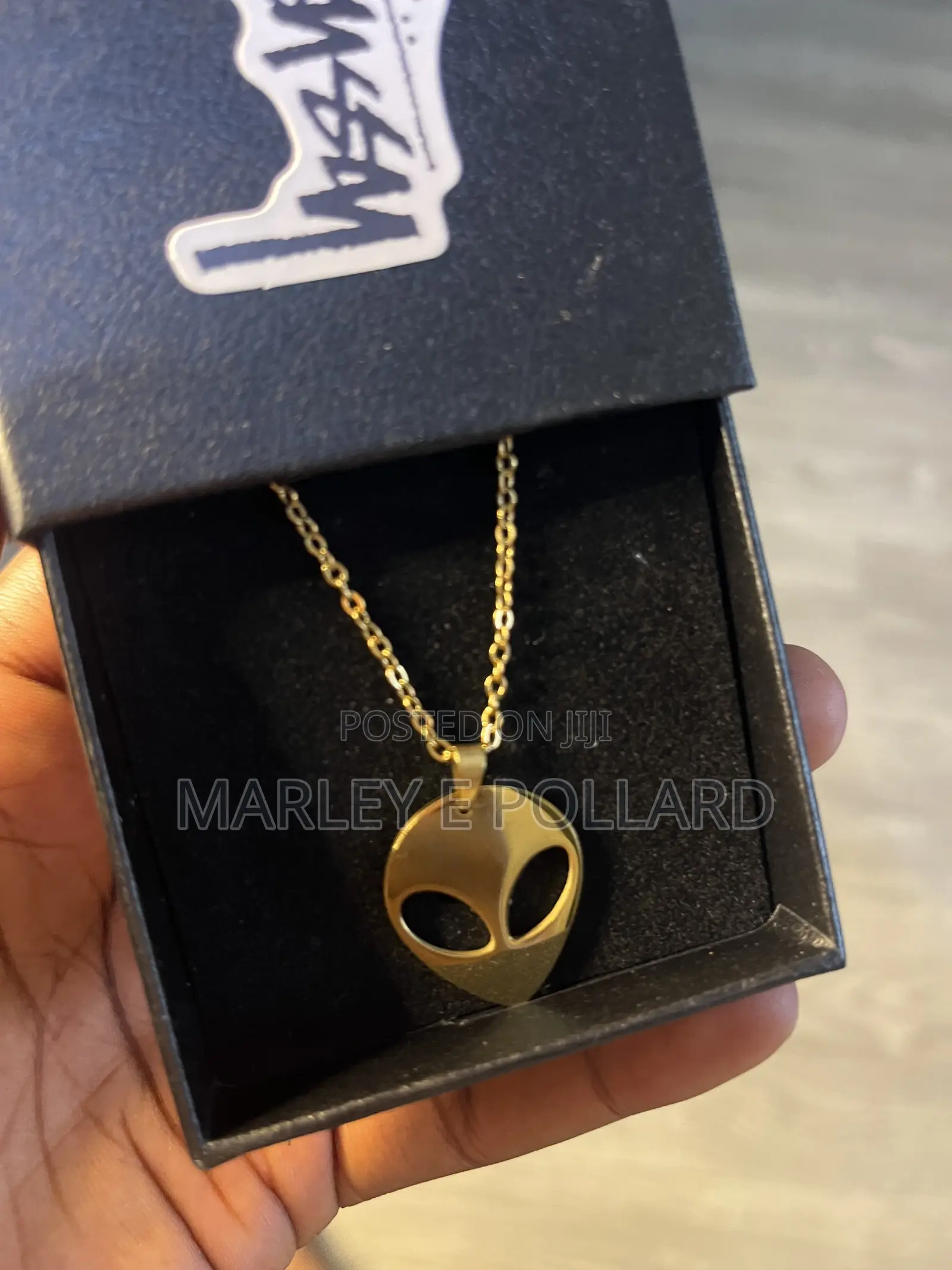 Alien Styled Chrome Gold Necklace