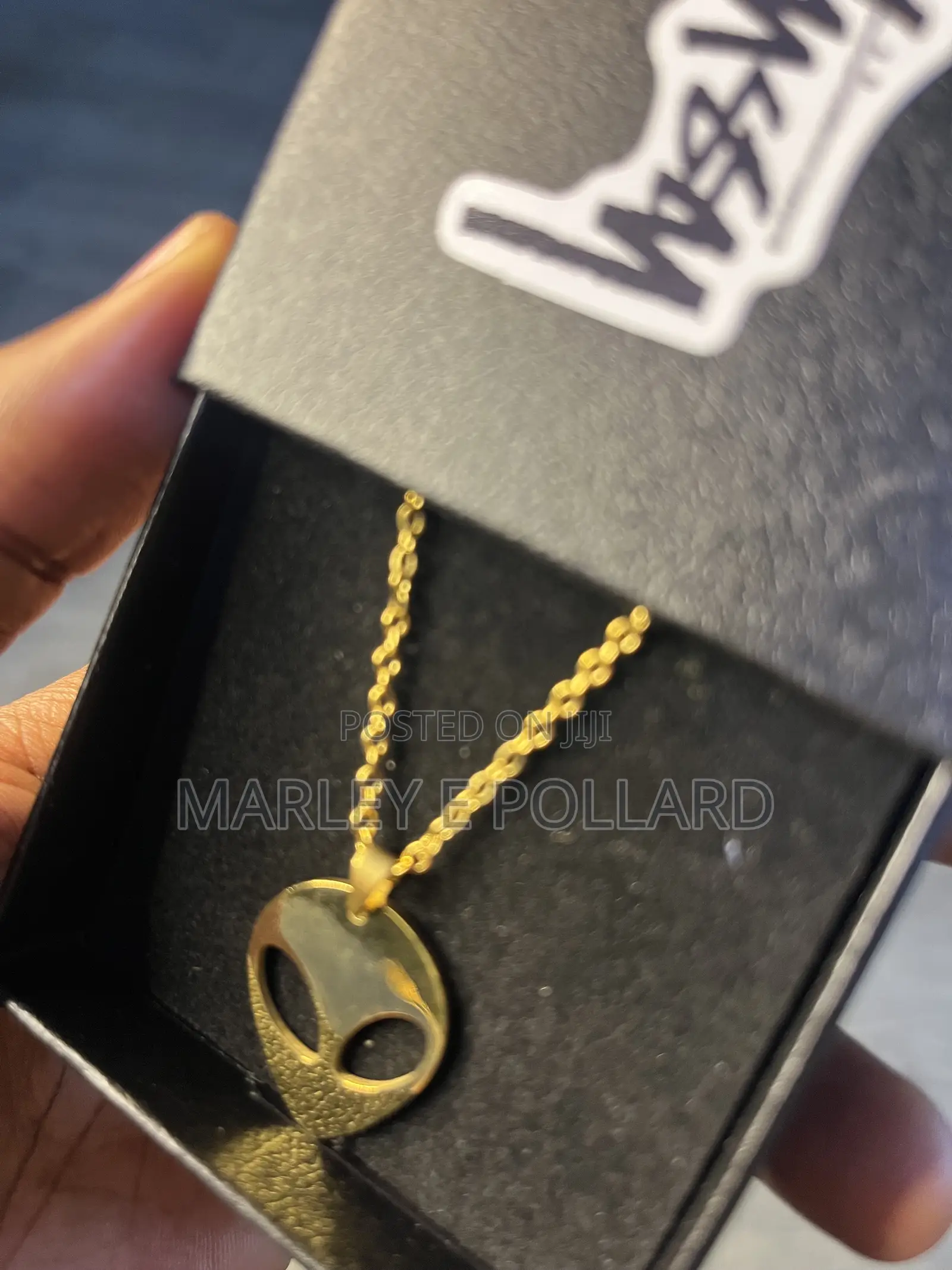 Alien Styled Chrome Gold Necklace