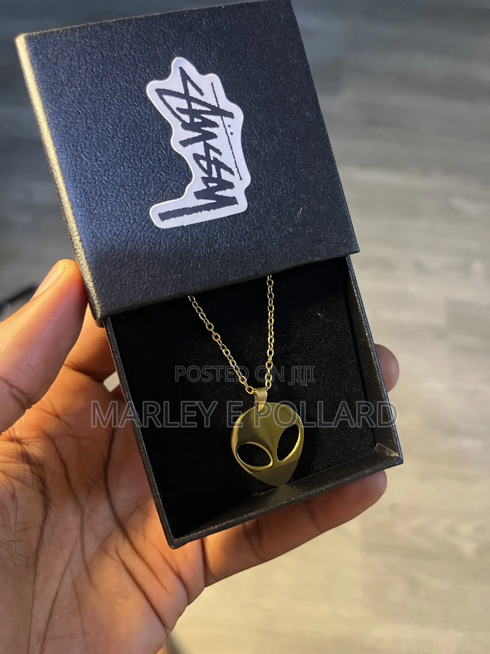 Alien Styled Chrome Gold Necklace