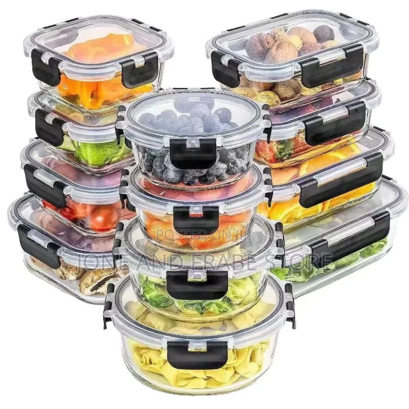 12pcs Borosilicate Glass Food Storage Containers