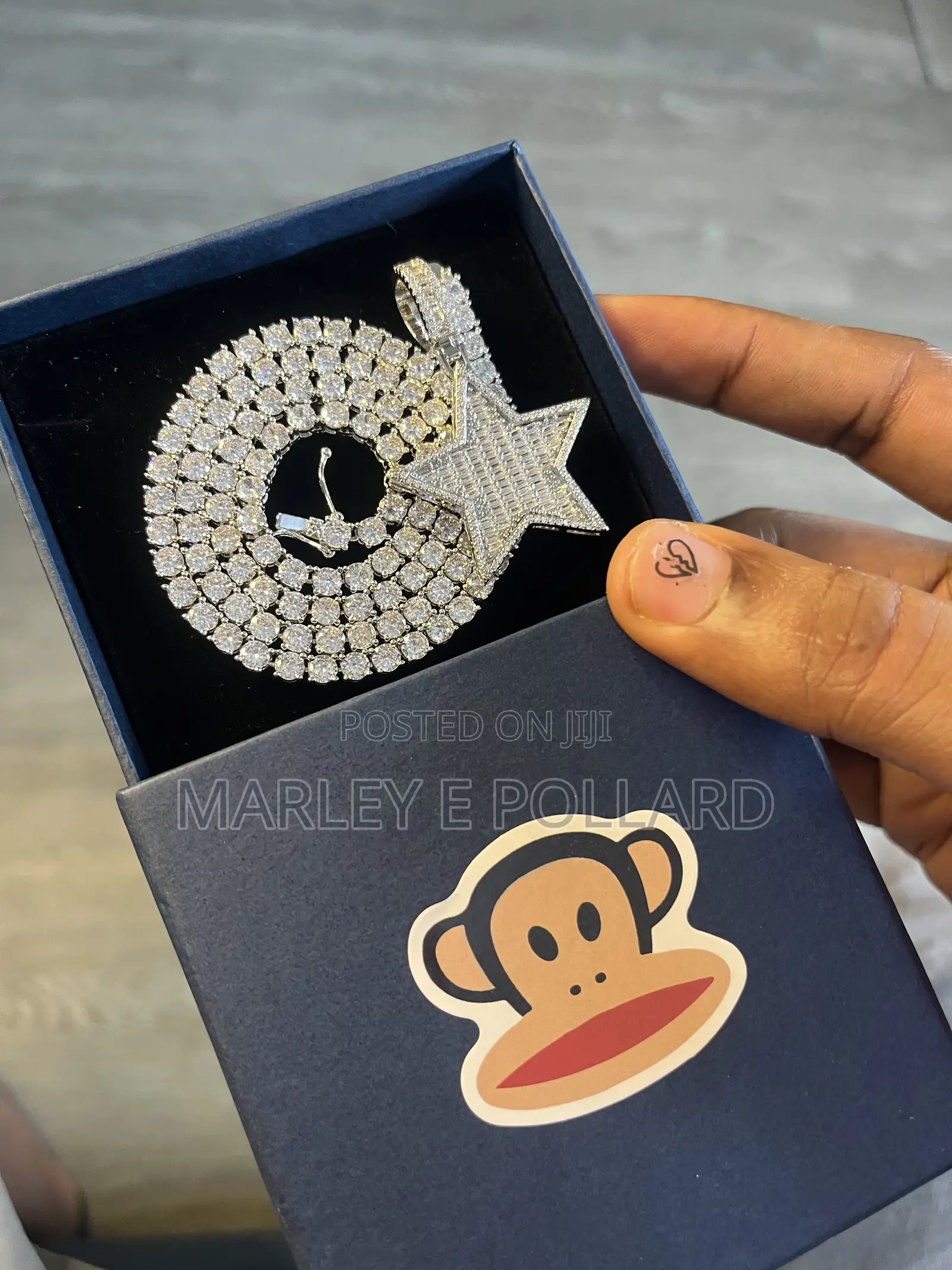 Star Pendant Tennis Iced Out Necklace