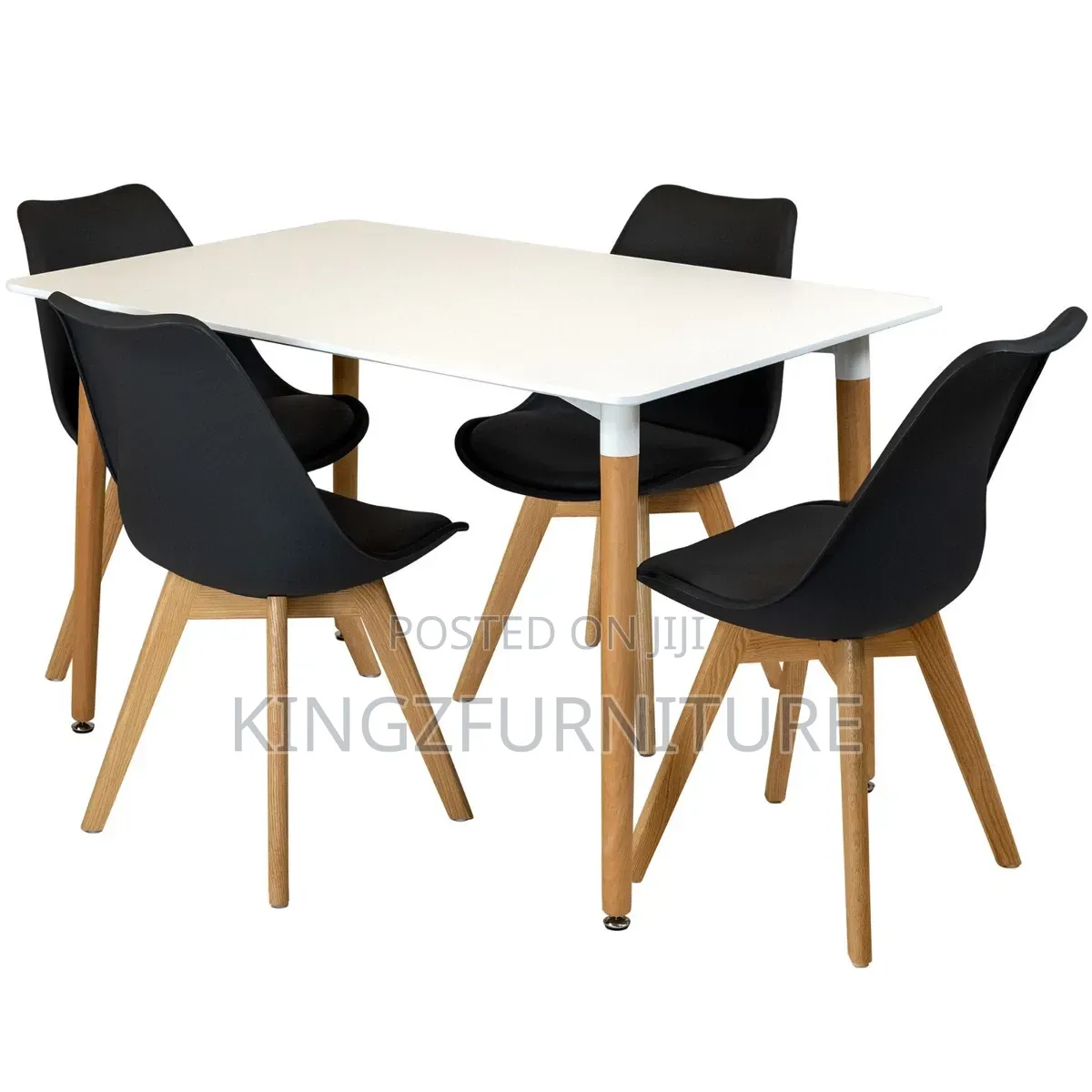 A Scandinavian Modern Dining Set a Table and 4 Chairs