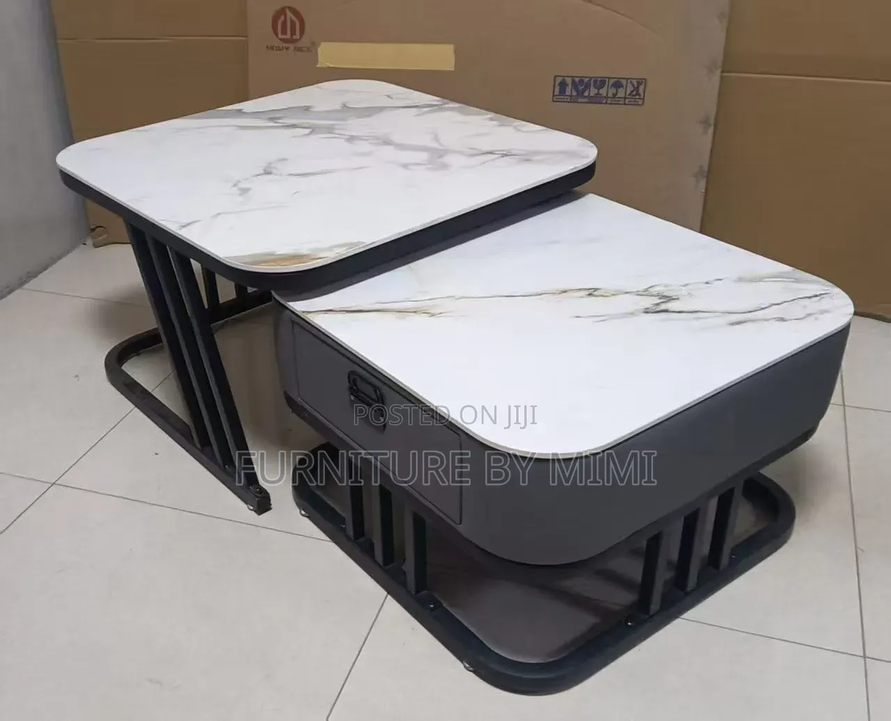 Modern 2-in-1 Luxury Nesting Center Table Set With Drawer (All Colors)