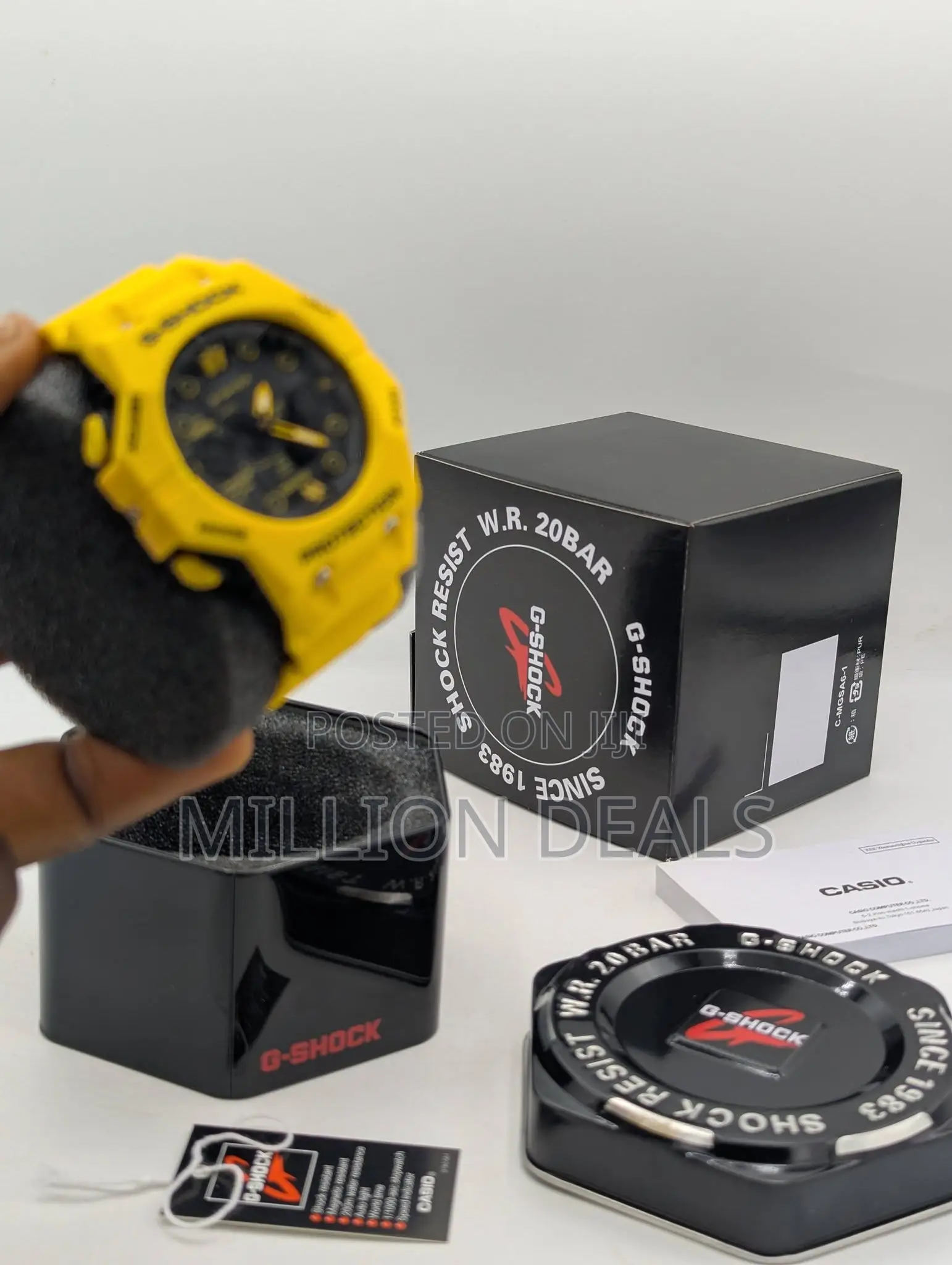 Yellow Rubber Strap Men's G-Shock Wrist Watch