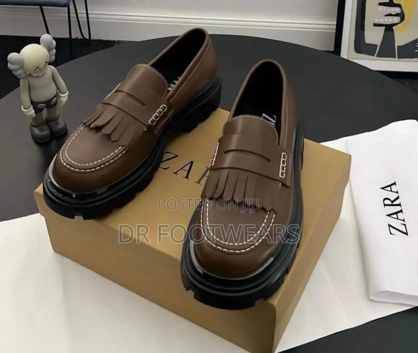 Men’s Premium Chunky Kiltie Loafers – Black Brown