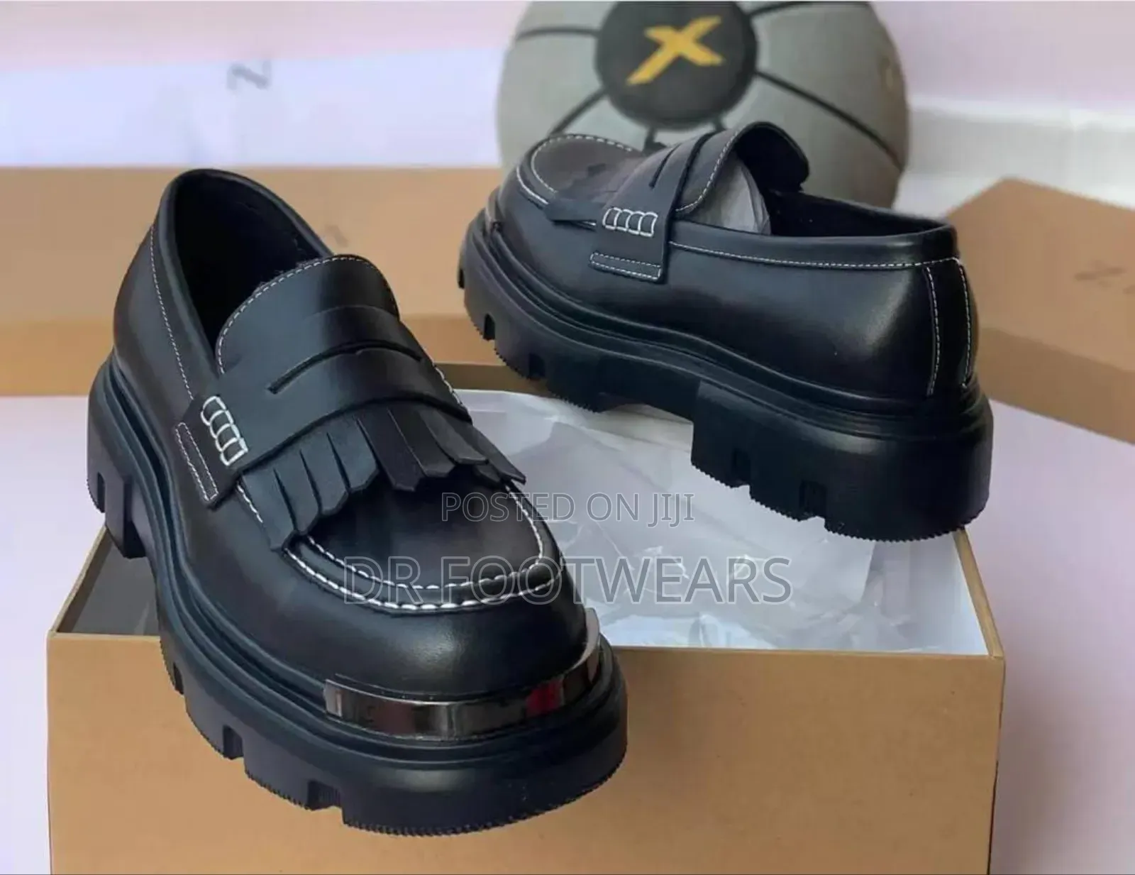 Men’s Premium Chunky Kiltie Loafers – Black Brown
