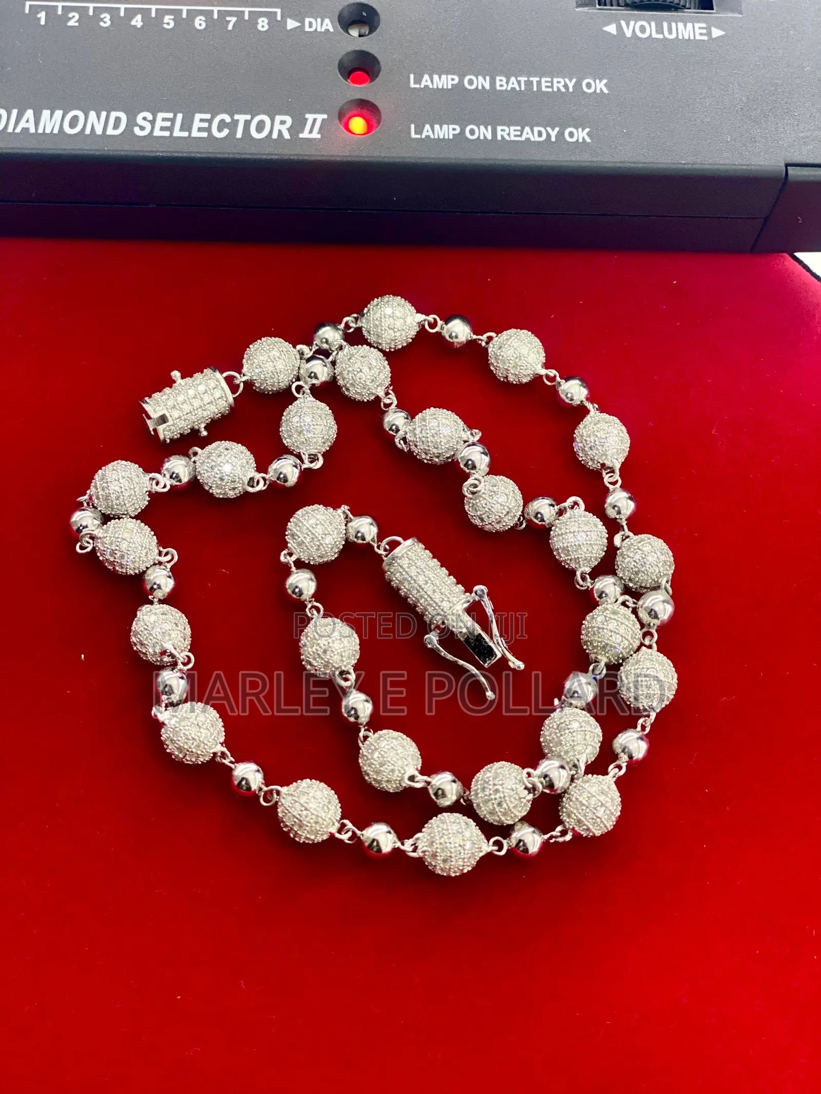 VVS 1 Moissanite Diamond Ball Cross Necklace Combo