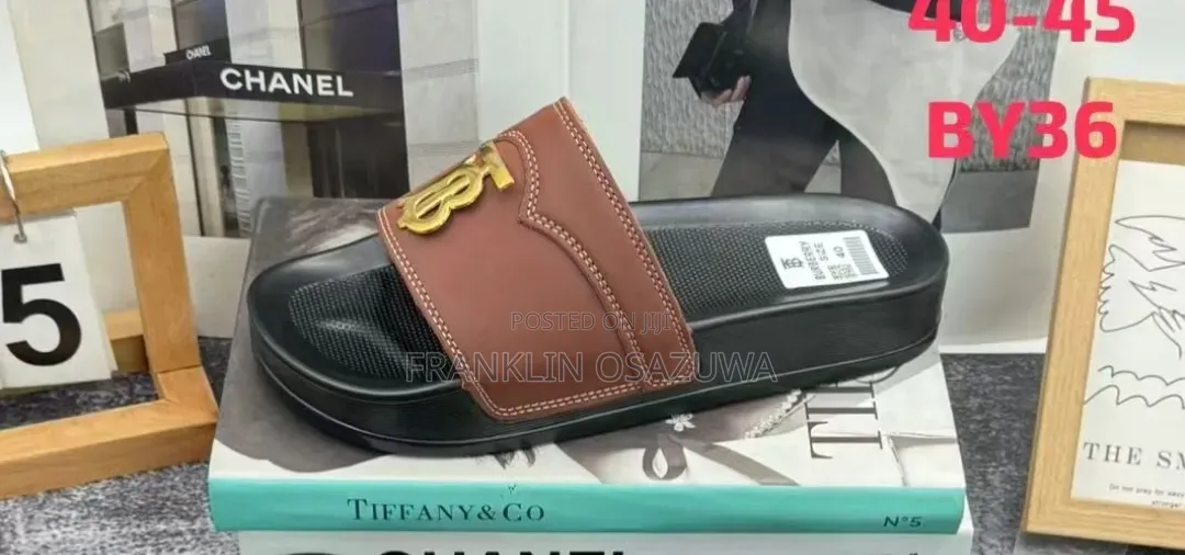 Burberry TB Monogram Slide Sandals — Unisex