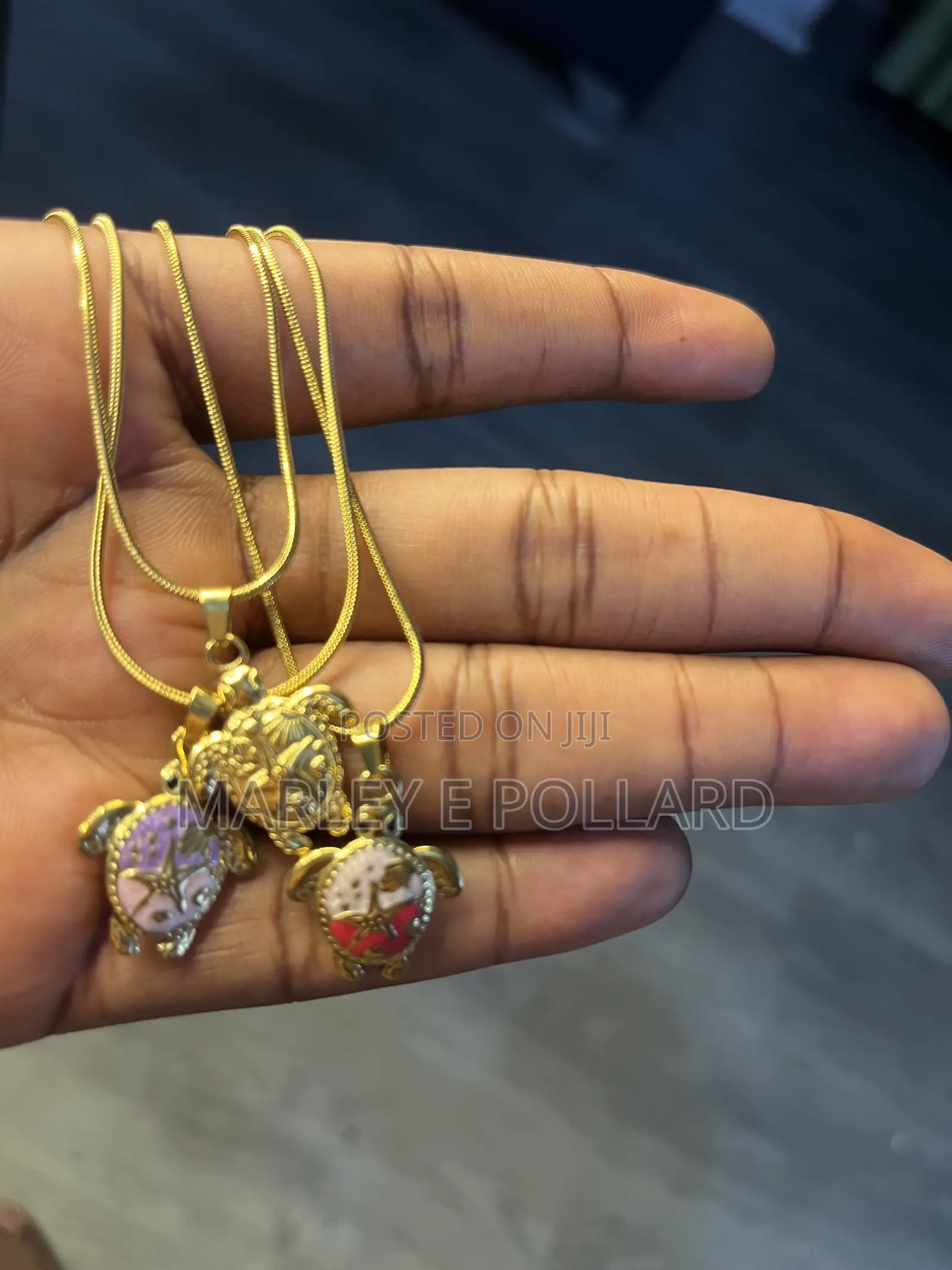 Turtle 18kt Gold Colorful Pendant Necklace