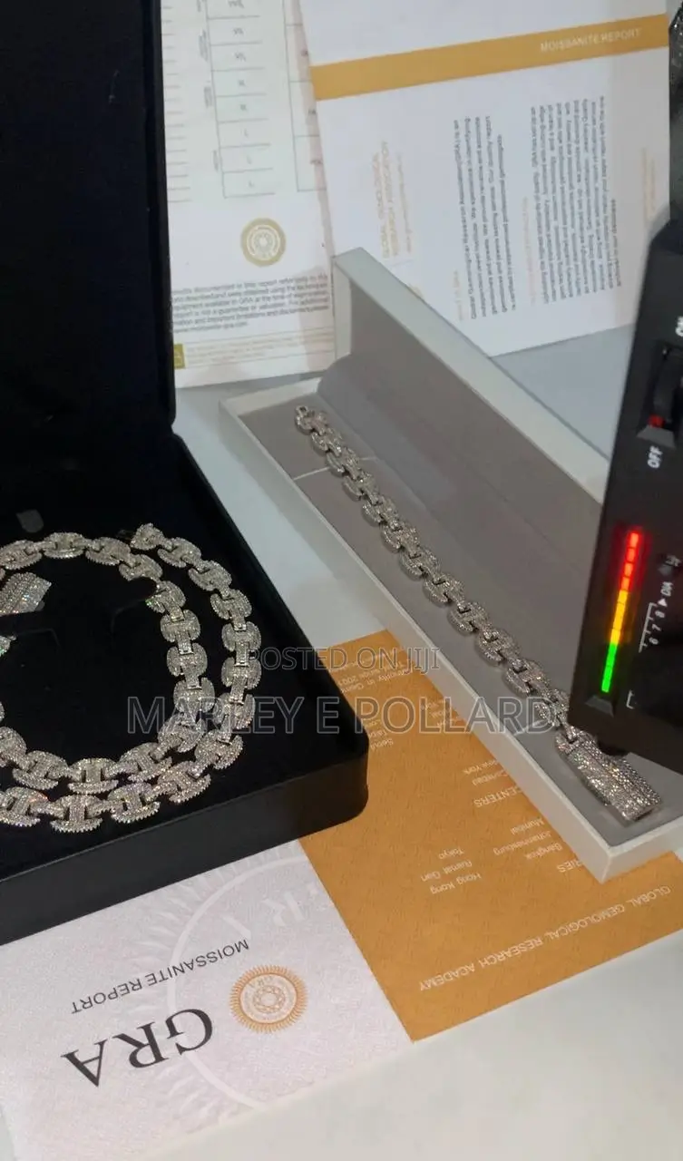 VVS Moissanite Diamond Necklace Baguette-Cut 925 Sterling Silver.