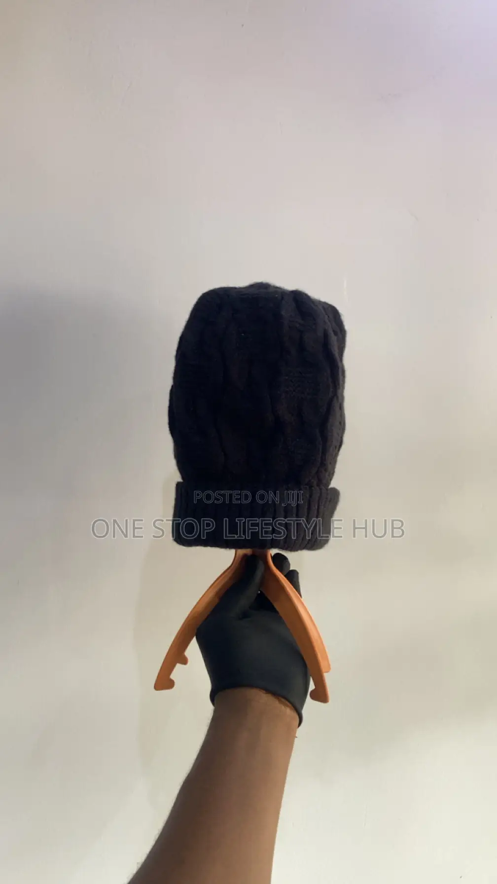 Black Cable-Knit Beanie Hat - Unisex Head Warmer