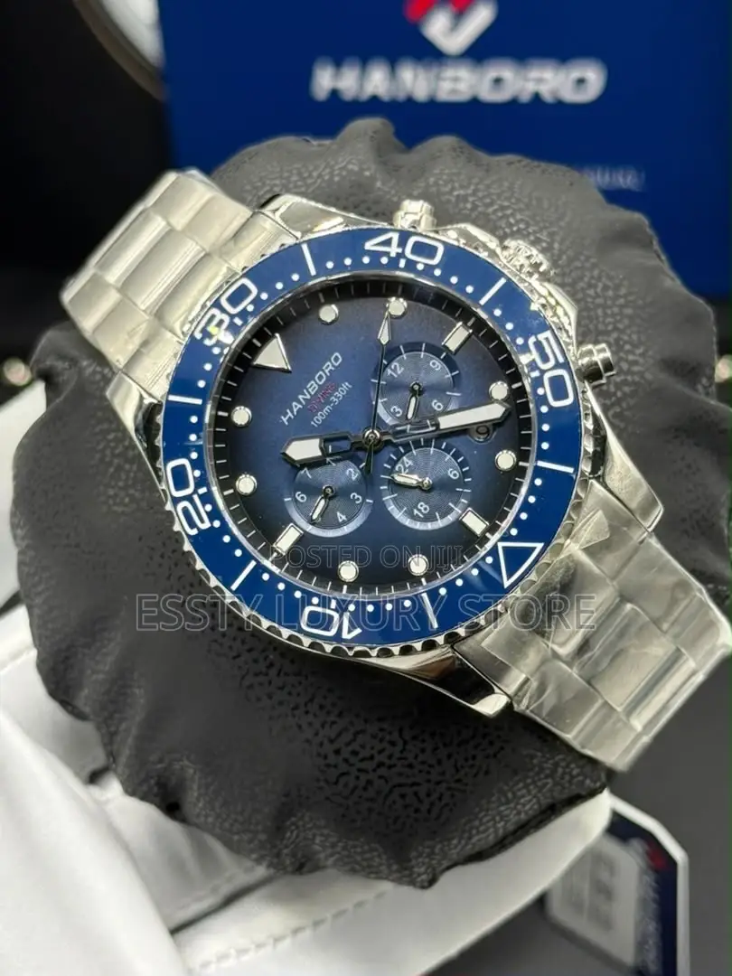 Hanboro Quality Luxury Men Stainless Steel Wristwatch