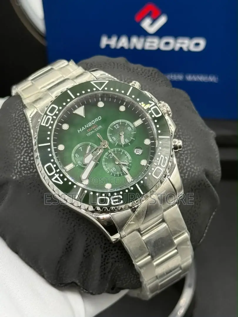 Hanboro Quality Luxury Men Stainless Steel Wristwatch