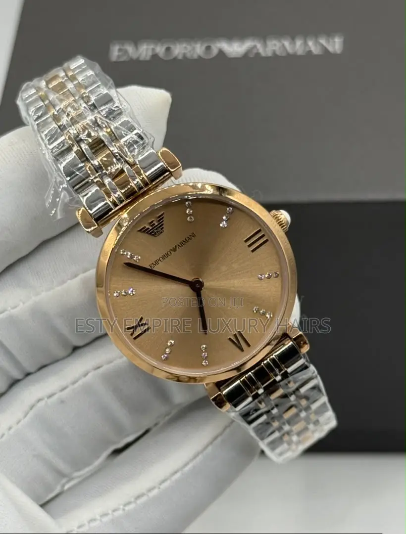 Emporio and Armani Quality Luxury Female Stainless Steel Wristwatch