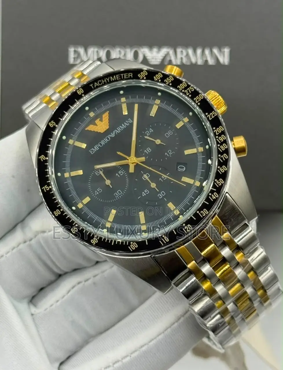 Emporio and Armani Quality Luxury Couple Stainless Steel Wristwatch