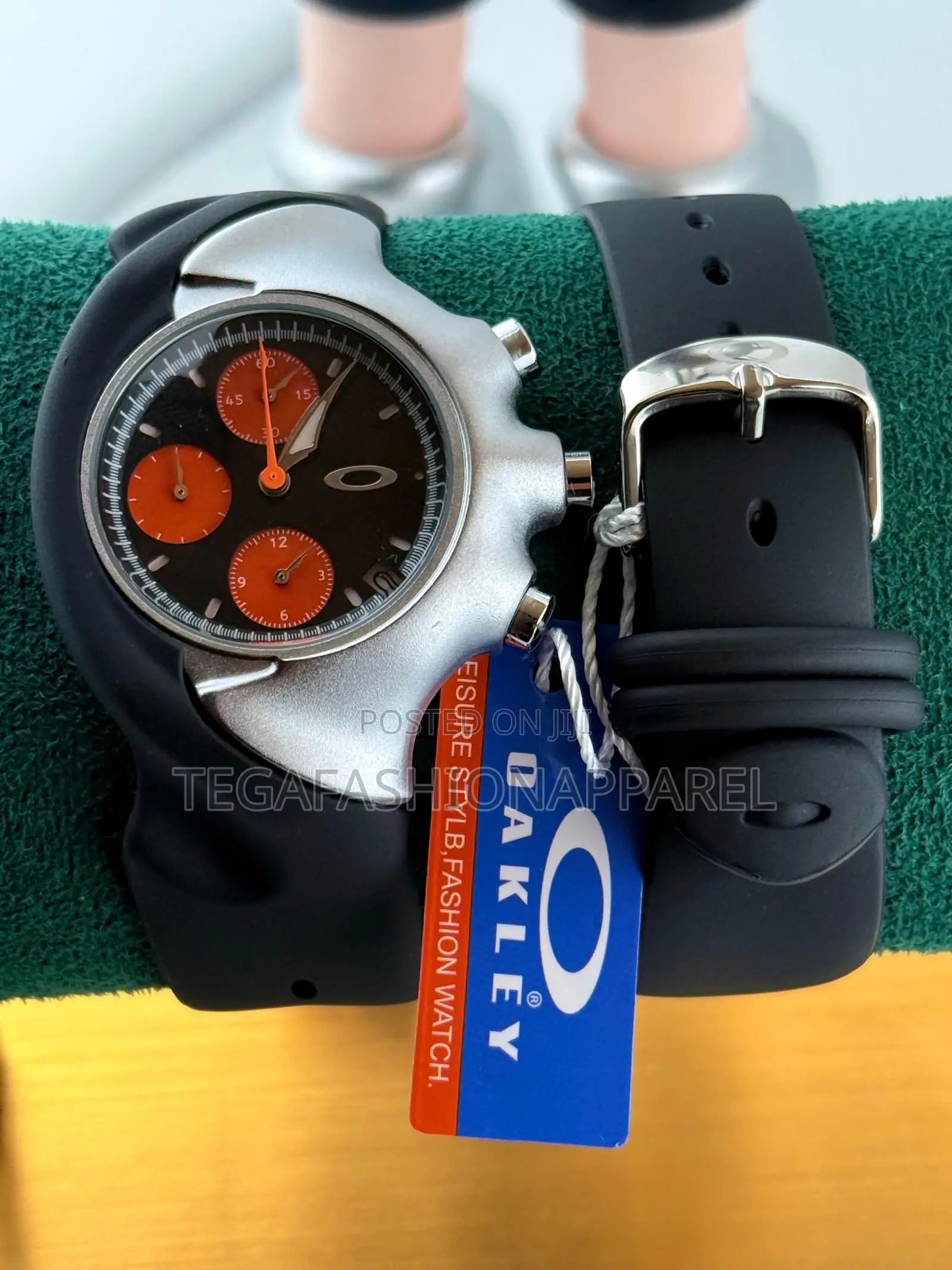 Oakley Active Chronographs Rubber Strap Watch