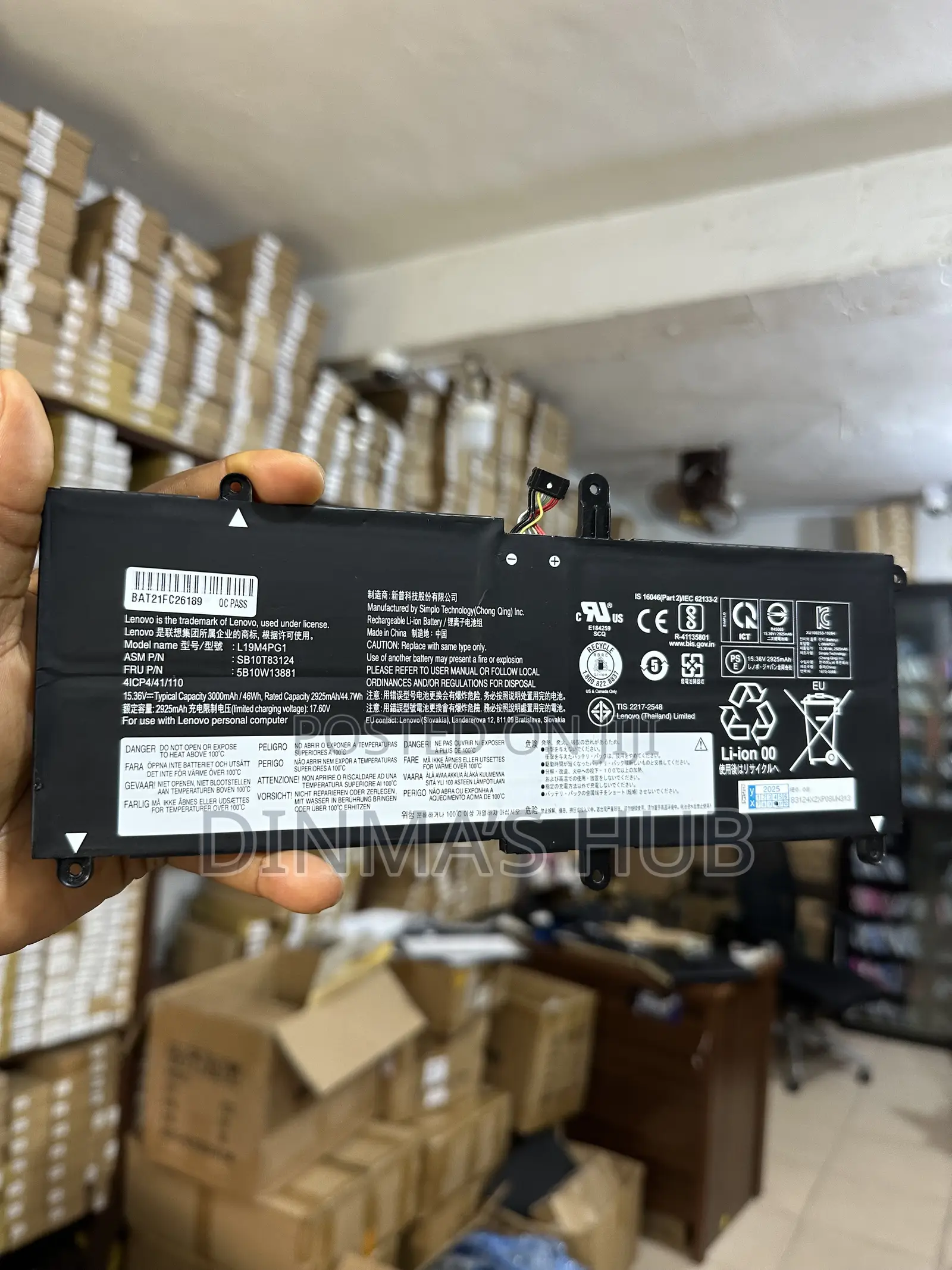 Lenovo L19M4PG1 Laptop Battery Compatible Lenovo ThinkPad 11E Yoga Gen