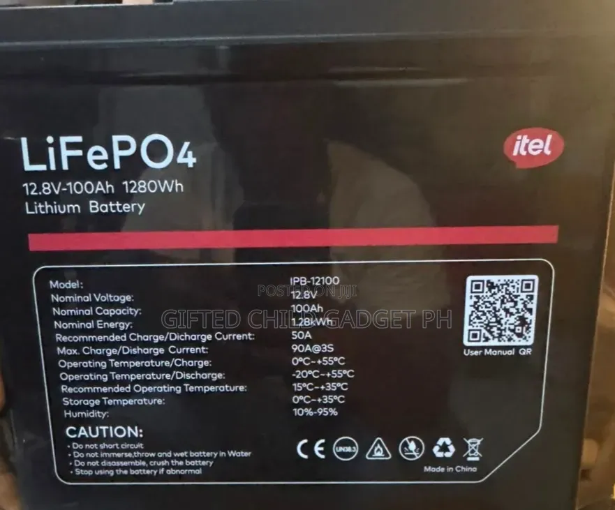Itel 1.2KWh 12V Lithium Battery 100Ah 1200Wh 1.2Kwh