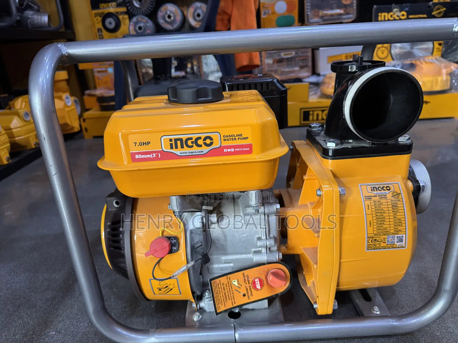 3” 7,0HP Ingco Gasoline Water Pump Machine Available