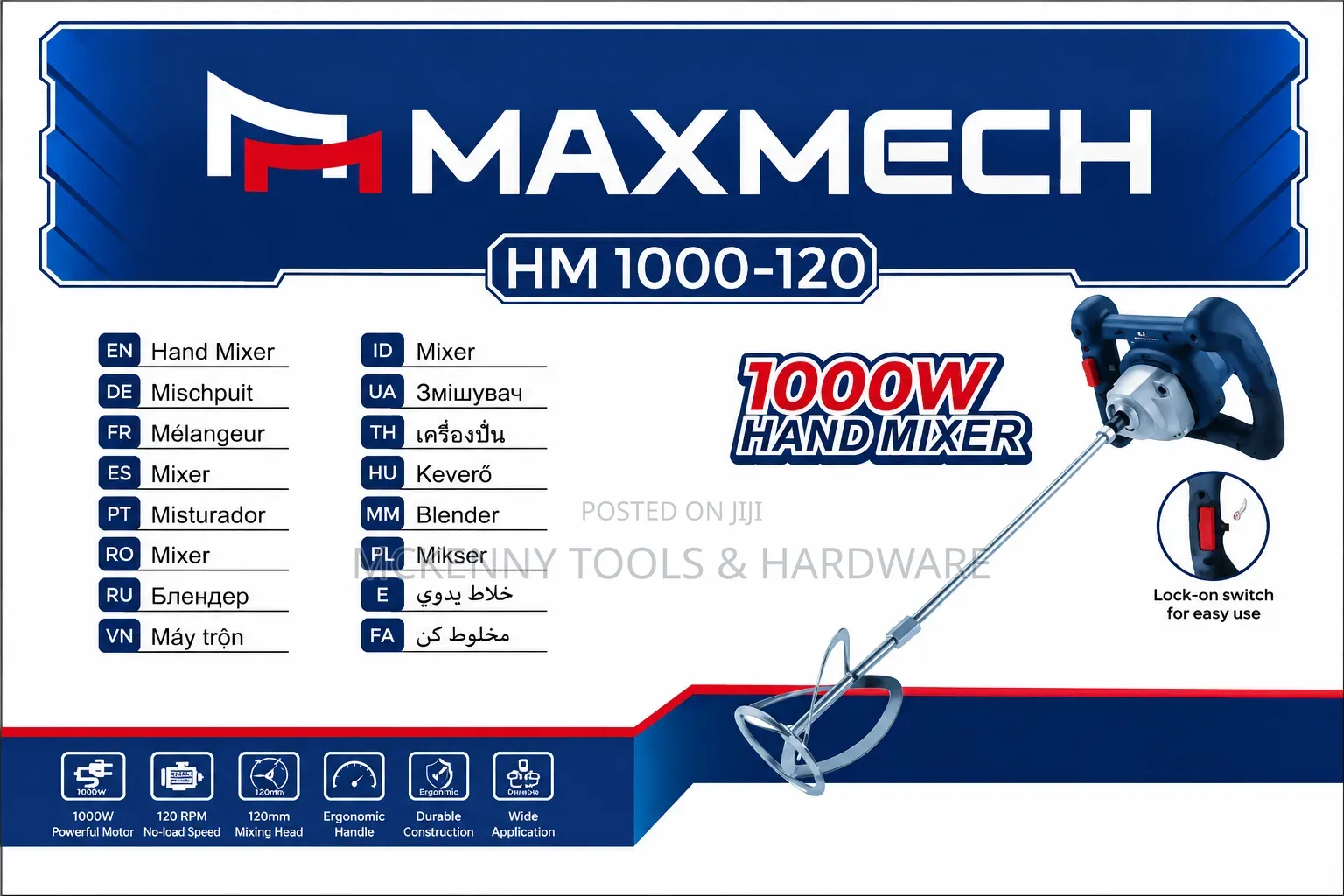 Brand New Maxmech 1000W Electric Paint Mixer Machine (HM 1000-120)