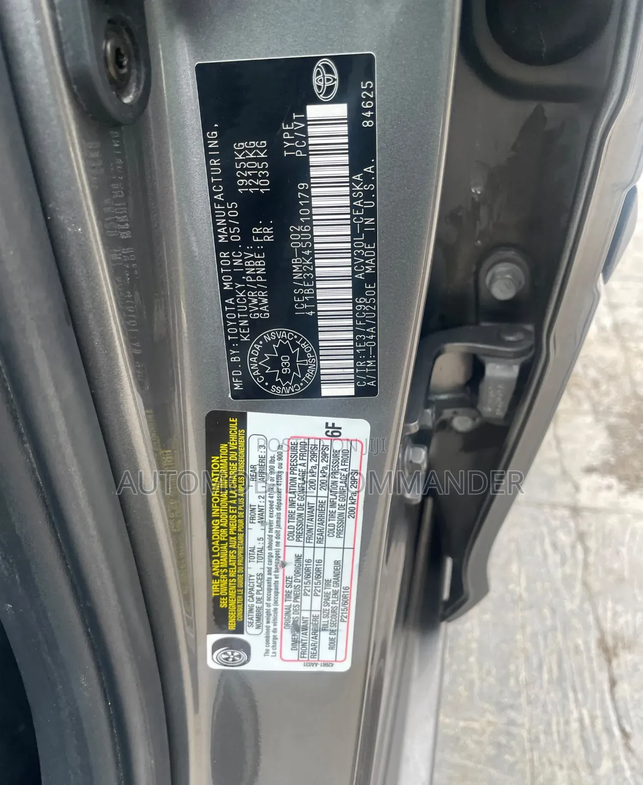 Toyota Camry 2005 Gray