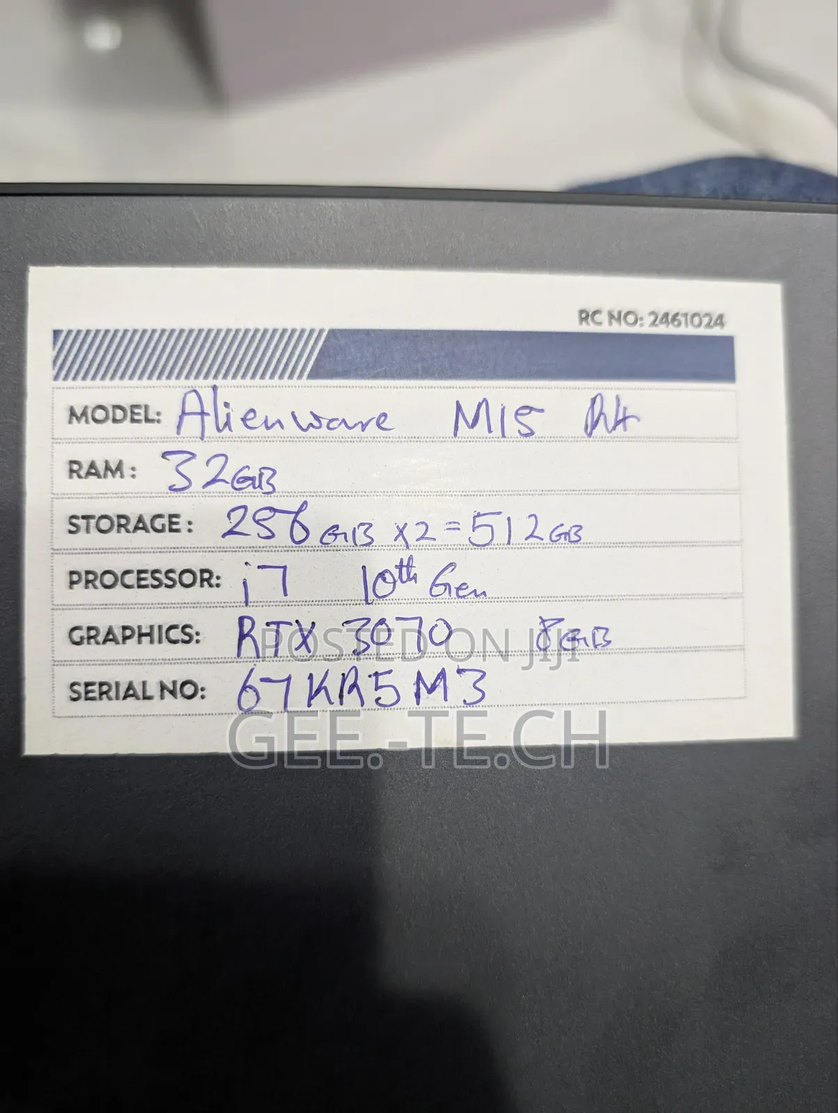 Laptop Alienware M15 R4 32GB Intel Core i7 SSHD (Hybrid) 512GB