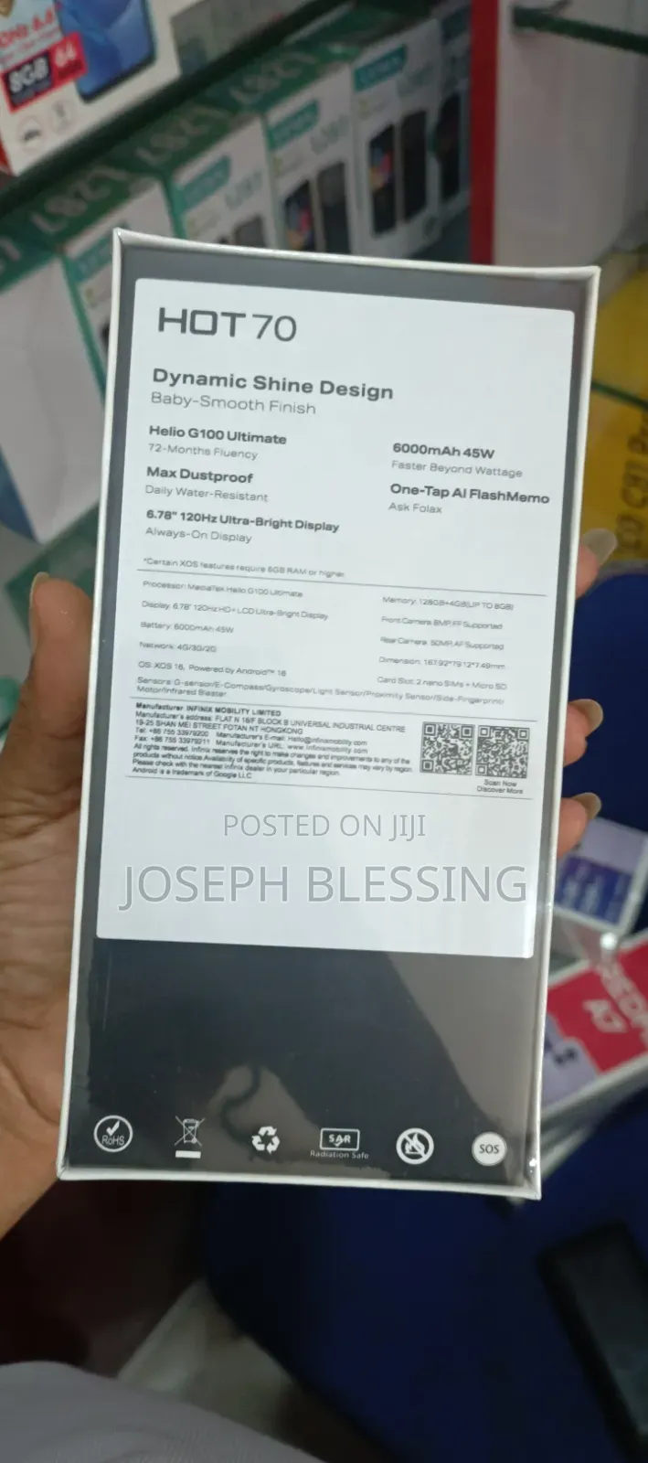 New Infinix Hot 70 128 GB Gray