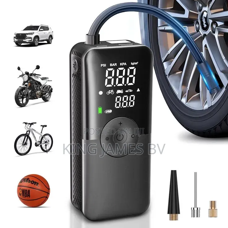 Rechargeable Wireless Tyre Inflator – Portable Car Air Pump