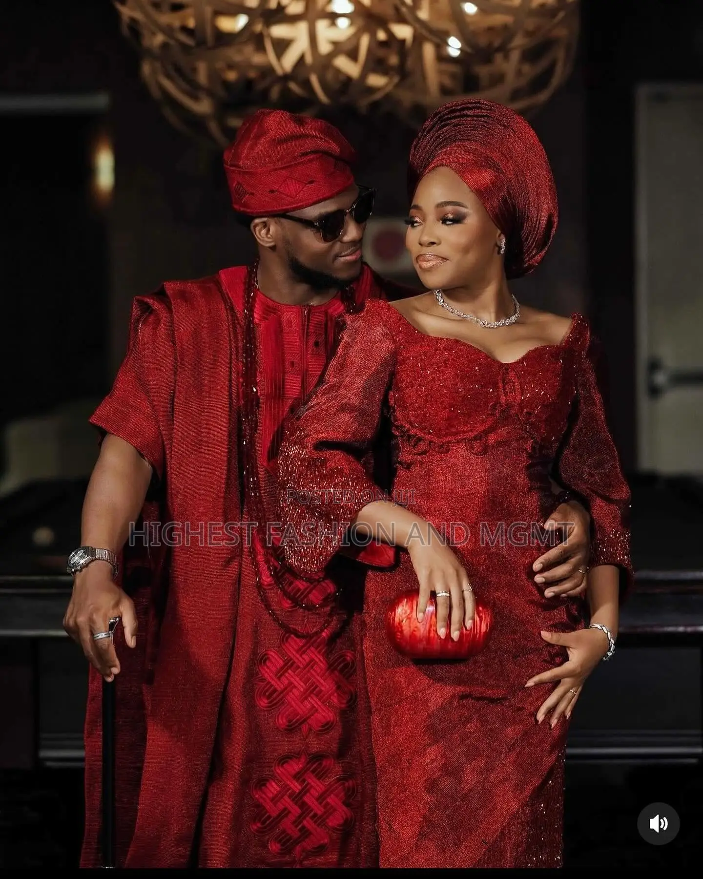 Crimson Lace Gown With Gele Intricate Crimson Traditional Agbada
