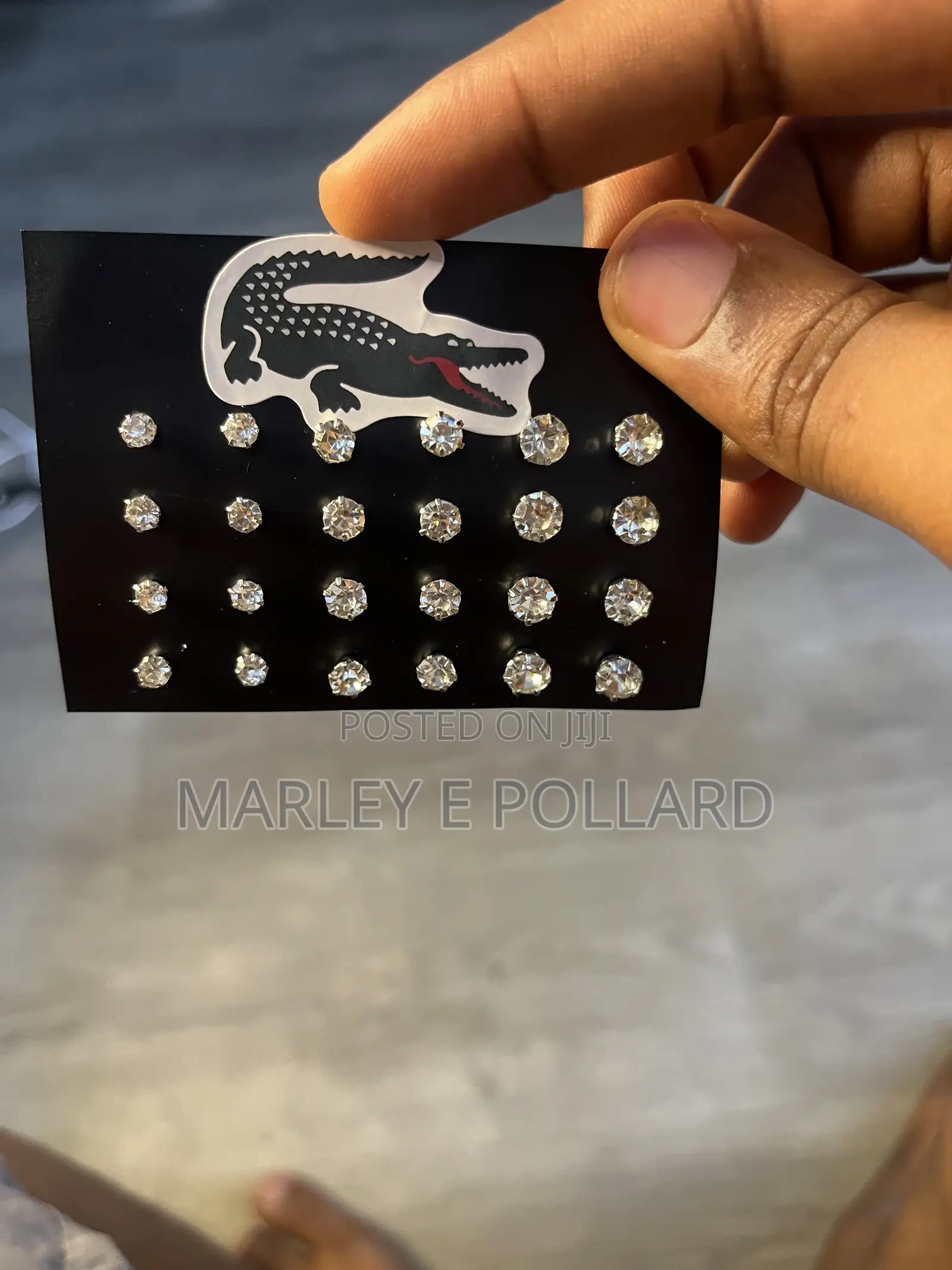 12 Pair/Pack White Shiny Stud Earrings Unisex Accessories Earrings