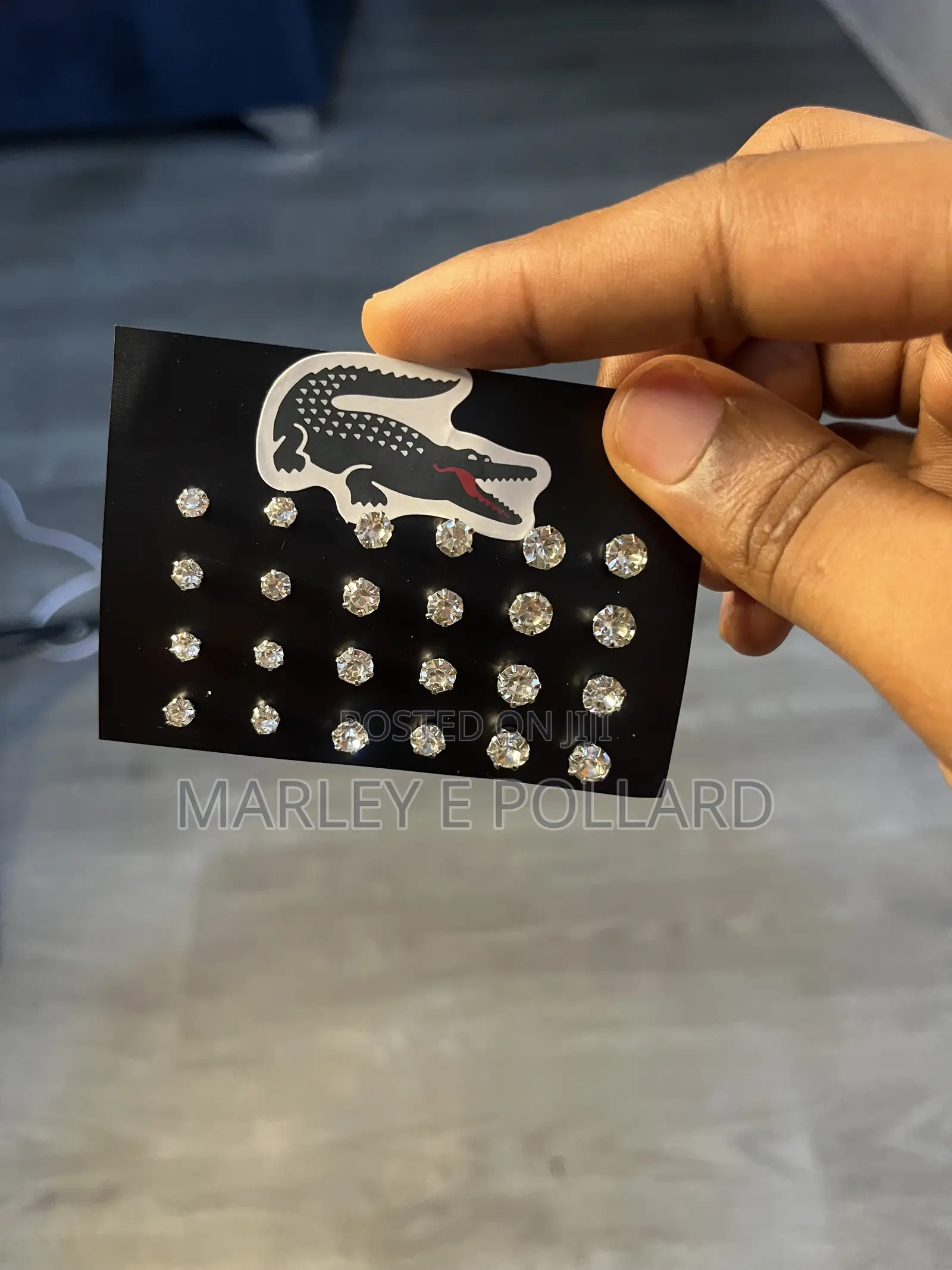 12 Pair/Pack White Shiny Stud Earrings Unisex Accessories Earrings
