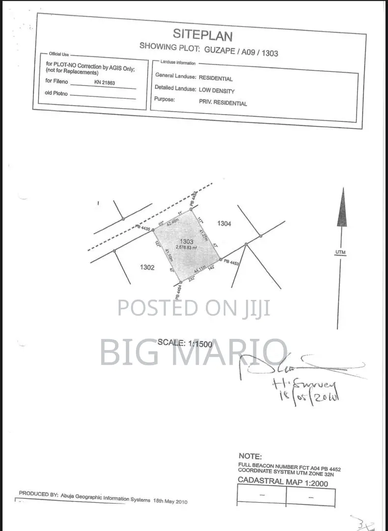 2678.83sqm Residential Land for Sale in Guzape Main