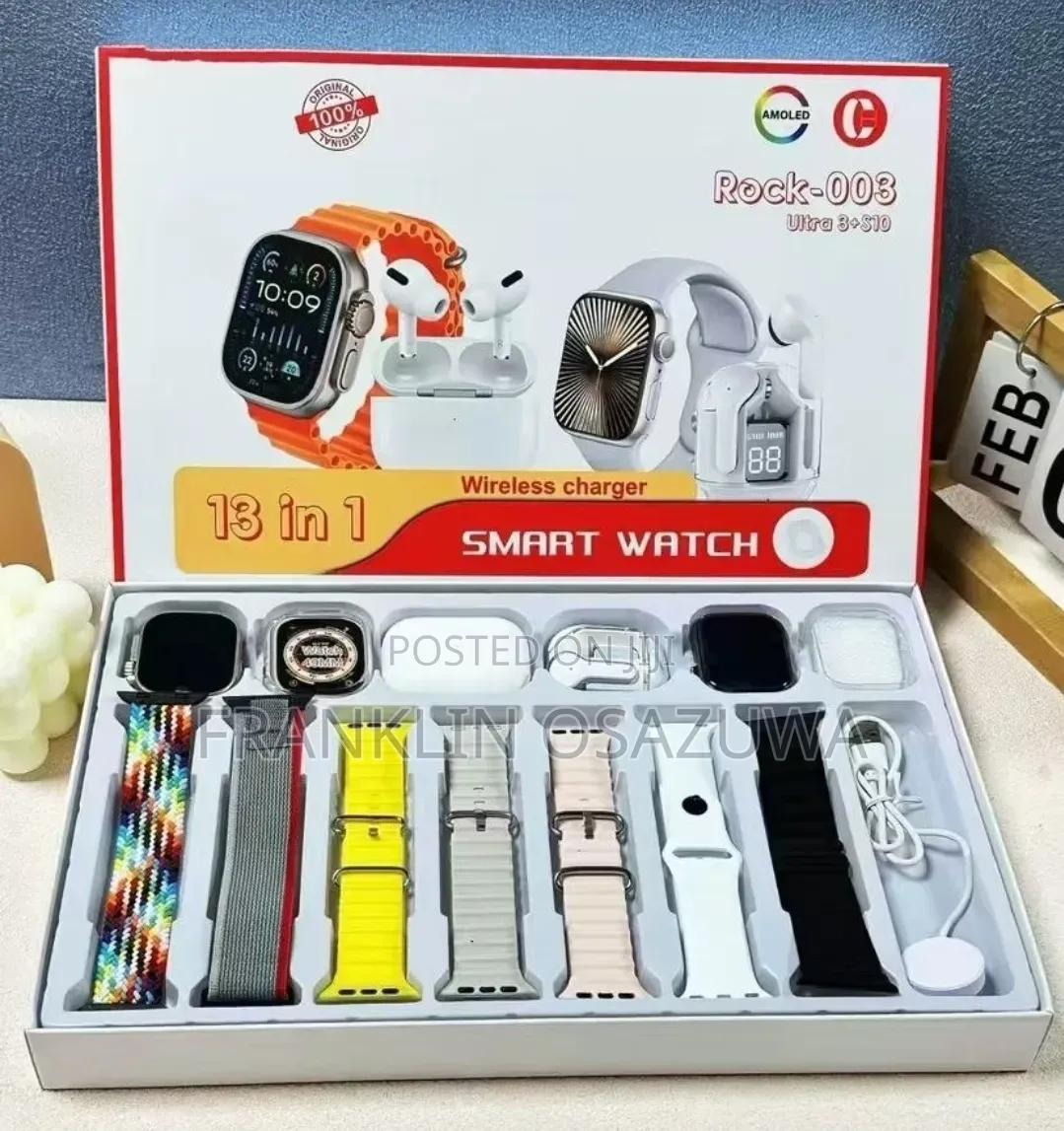 13-in-1 Rock-003 Ultra 3+S10 Smart Watch Set With Earbuds Wireless