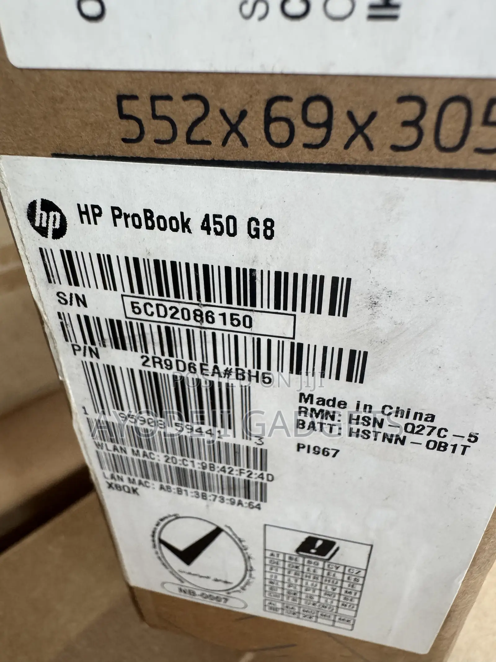 New Laptop HP ProBook 450 G8 8GB Intel Core i7 SSD 512GB