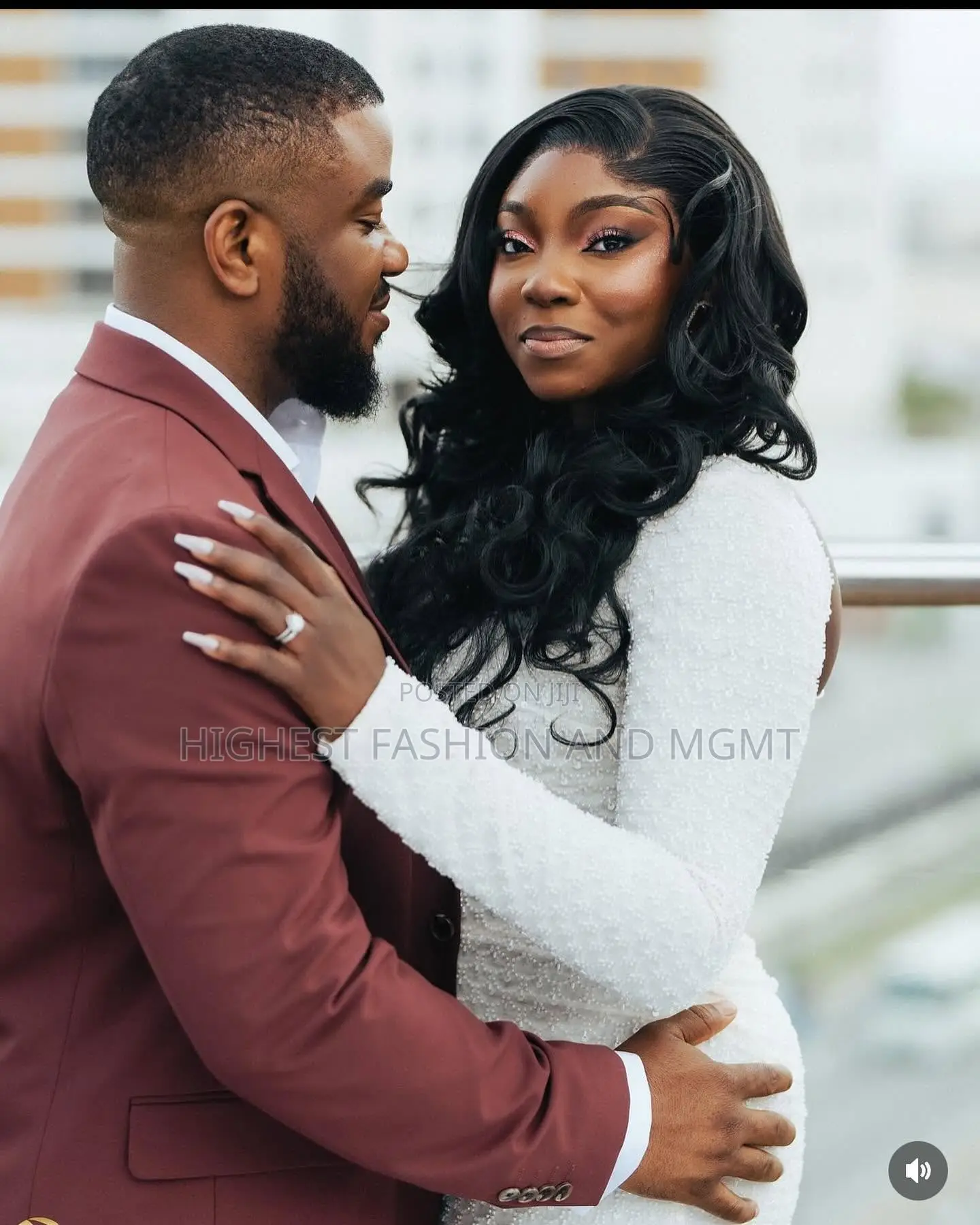 Pearl-White Long-Sleeve Maxi Gown Tailored Sienna-Brown Suit