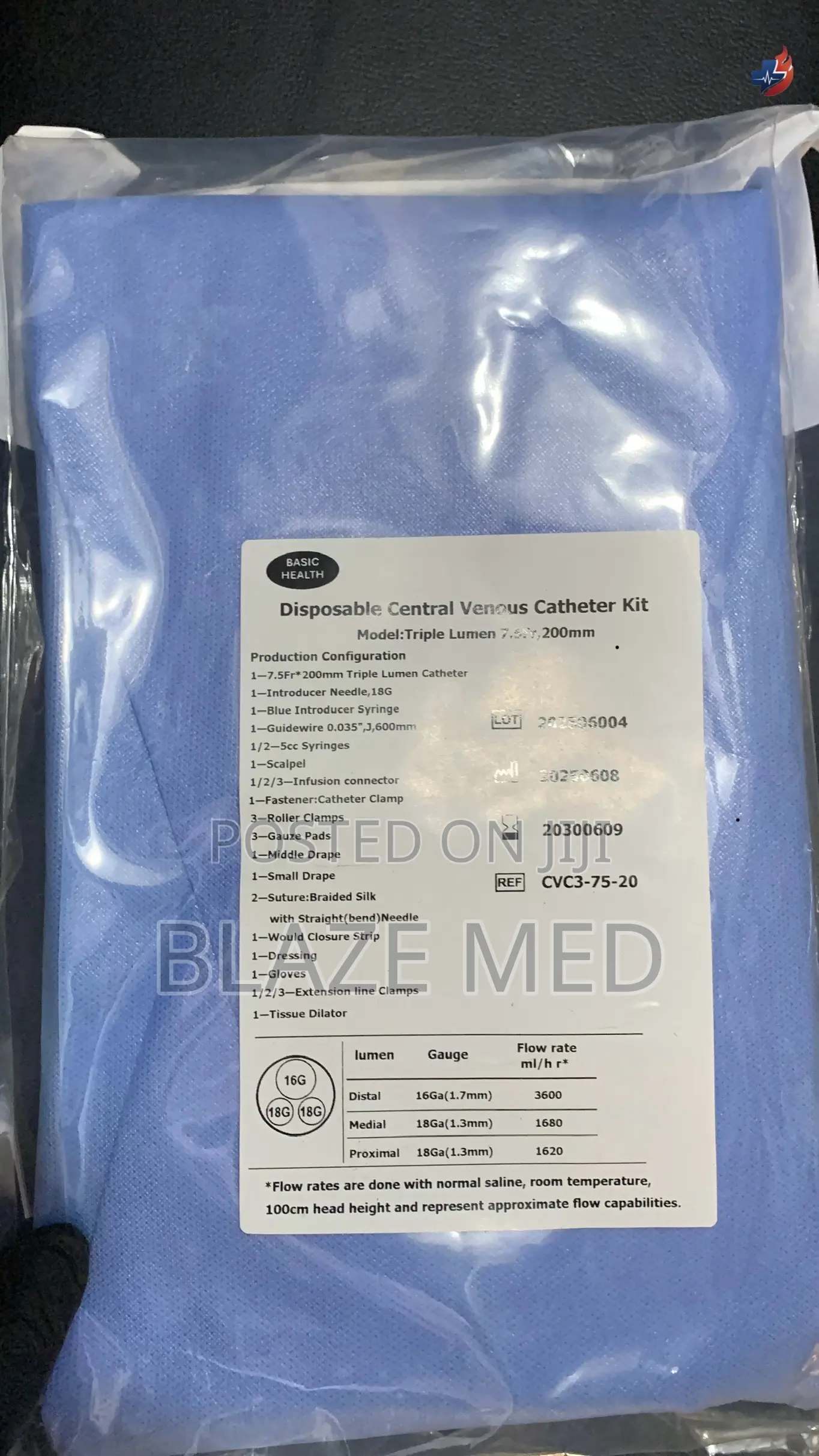Disposable Central Venous Catheter Kit