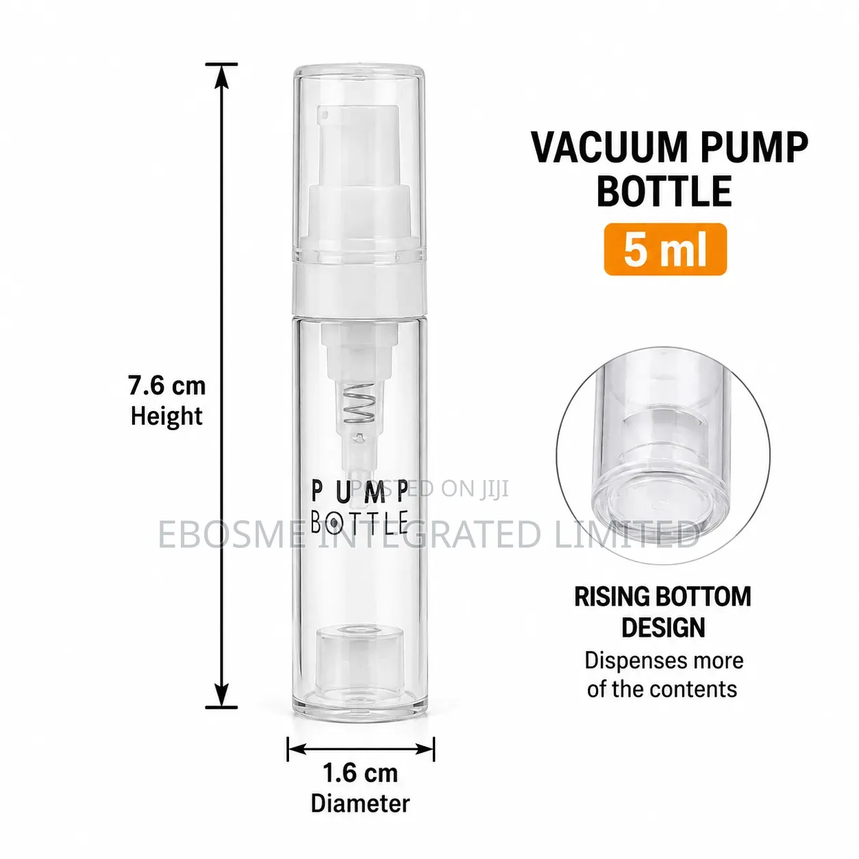 5ml Refillable Vacuum Pump Bottle for Cosmetics