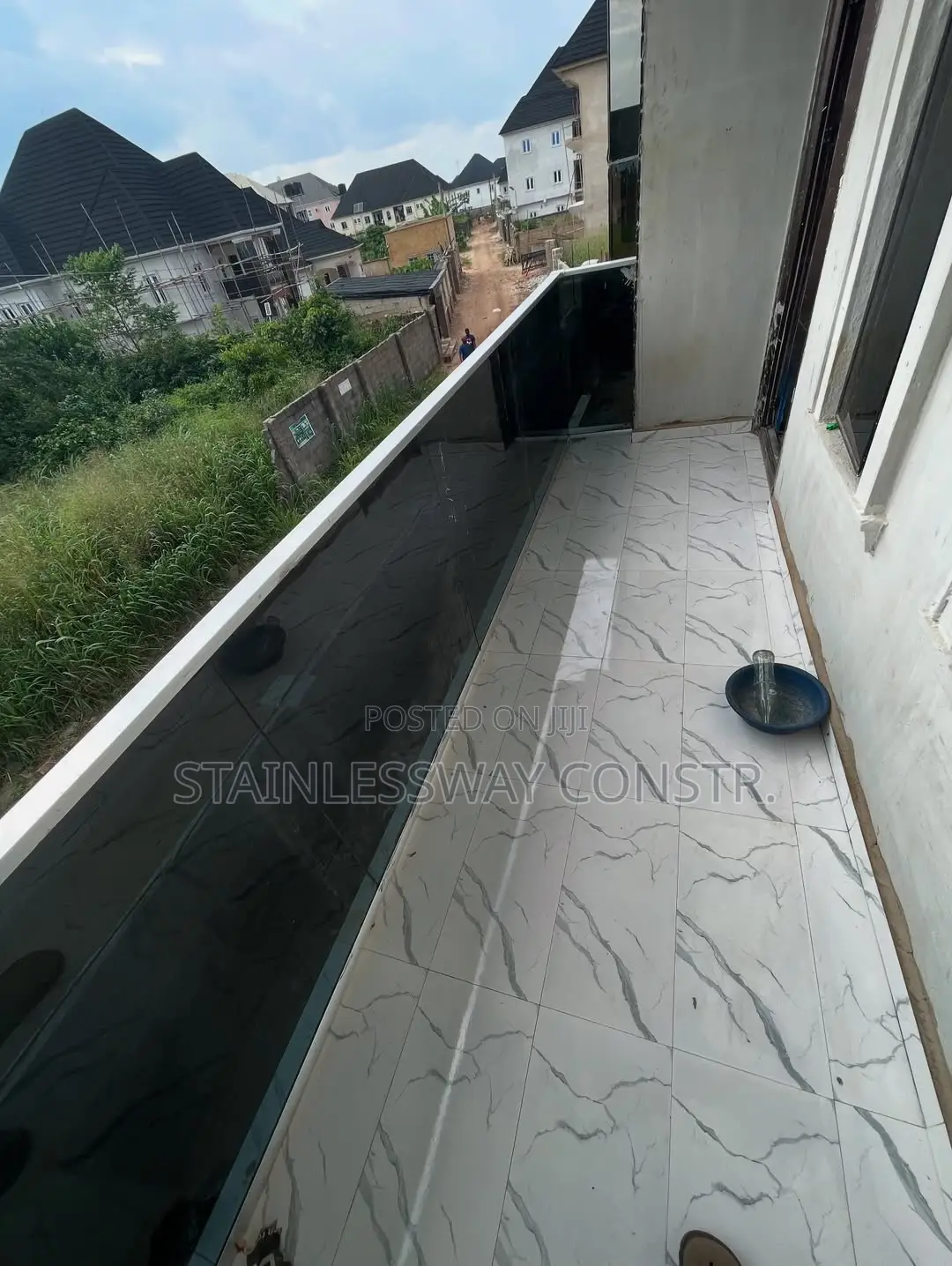Dark Grey Glass Balcony Railing Argen