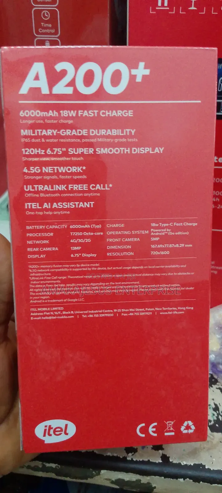 New Itel A200+ 64 GB Black
